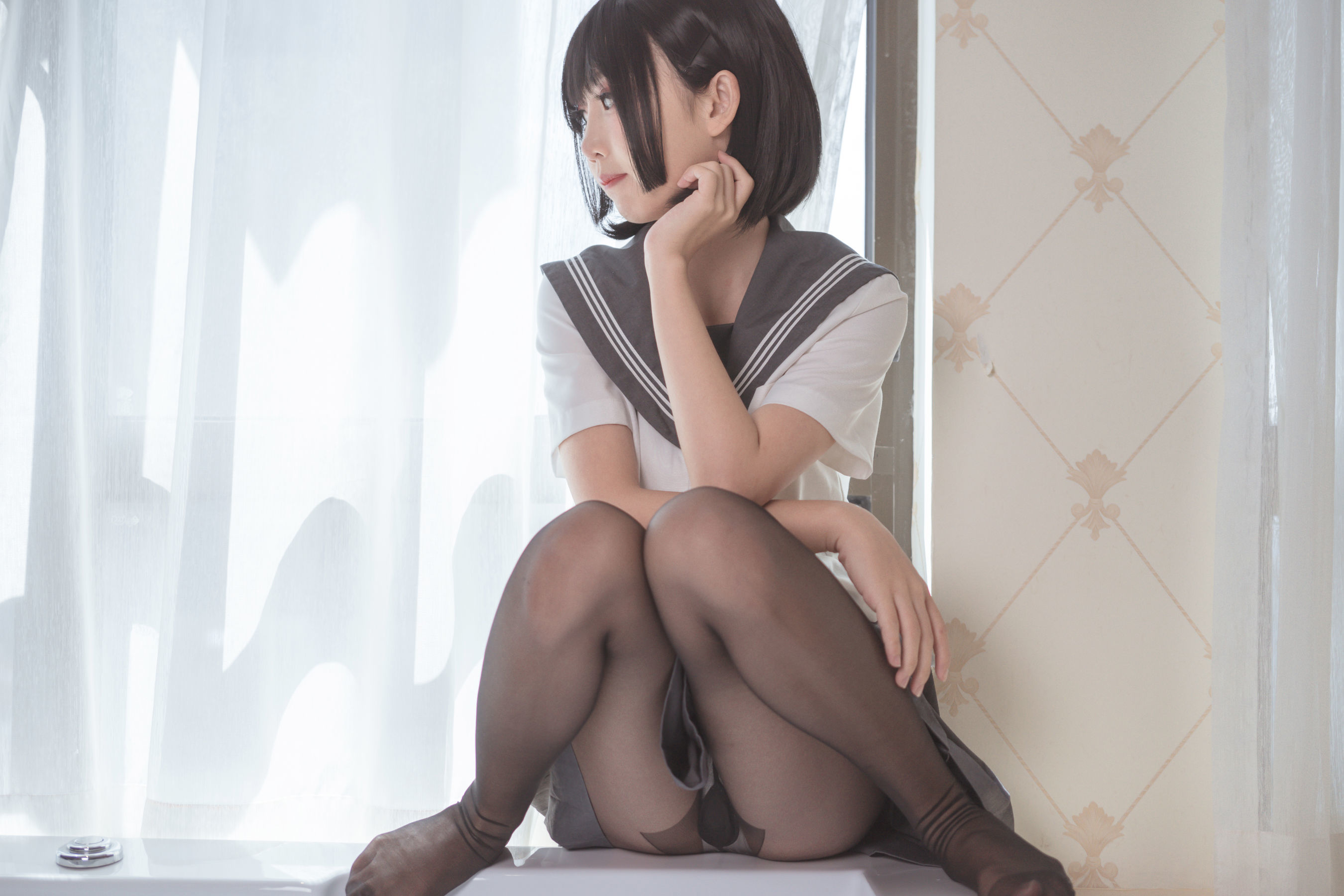 面饼仙儿 - 脑内少女 黑丝JK-图9