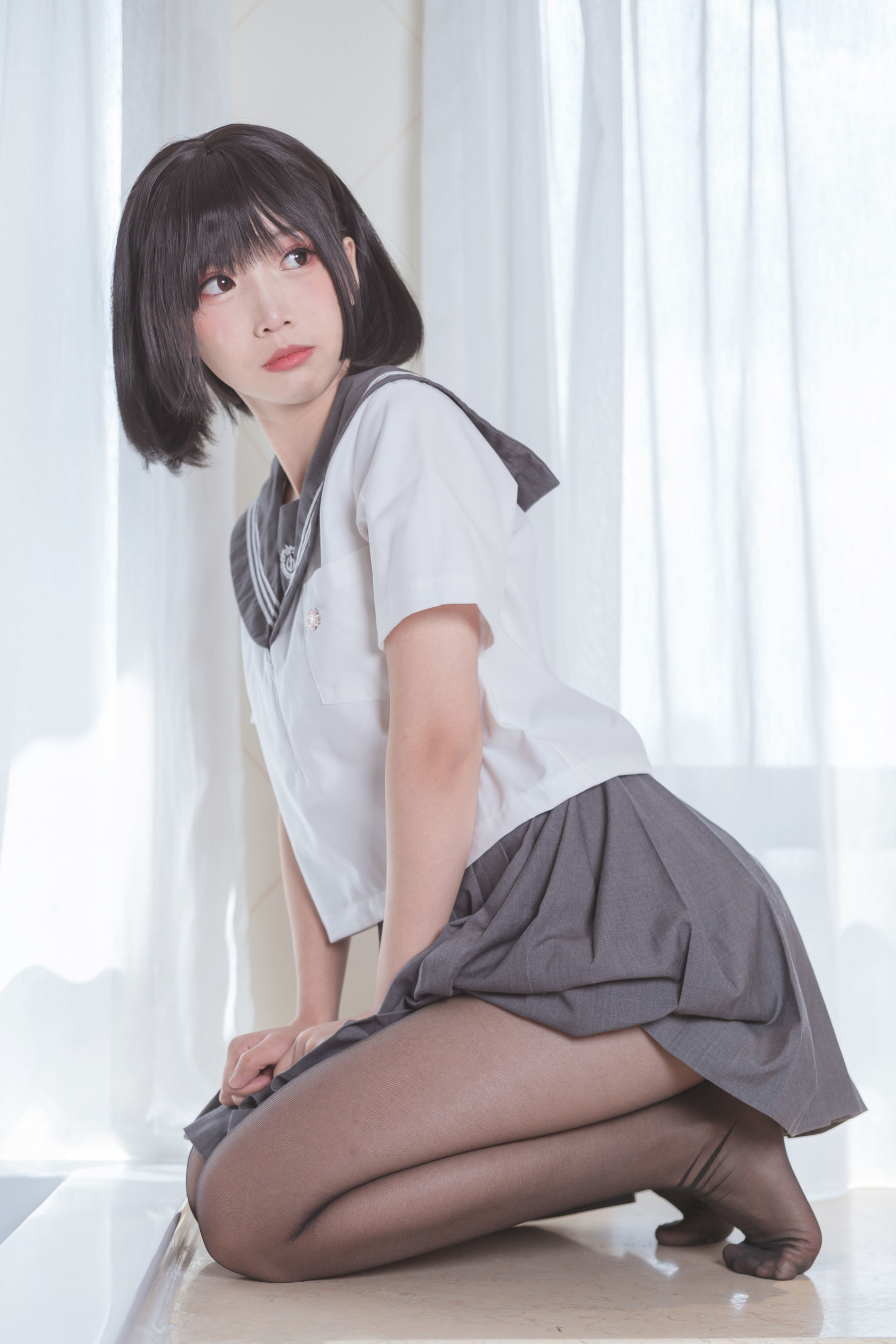 面饼仙儿 - 脑内少女 黑丝JK-图6