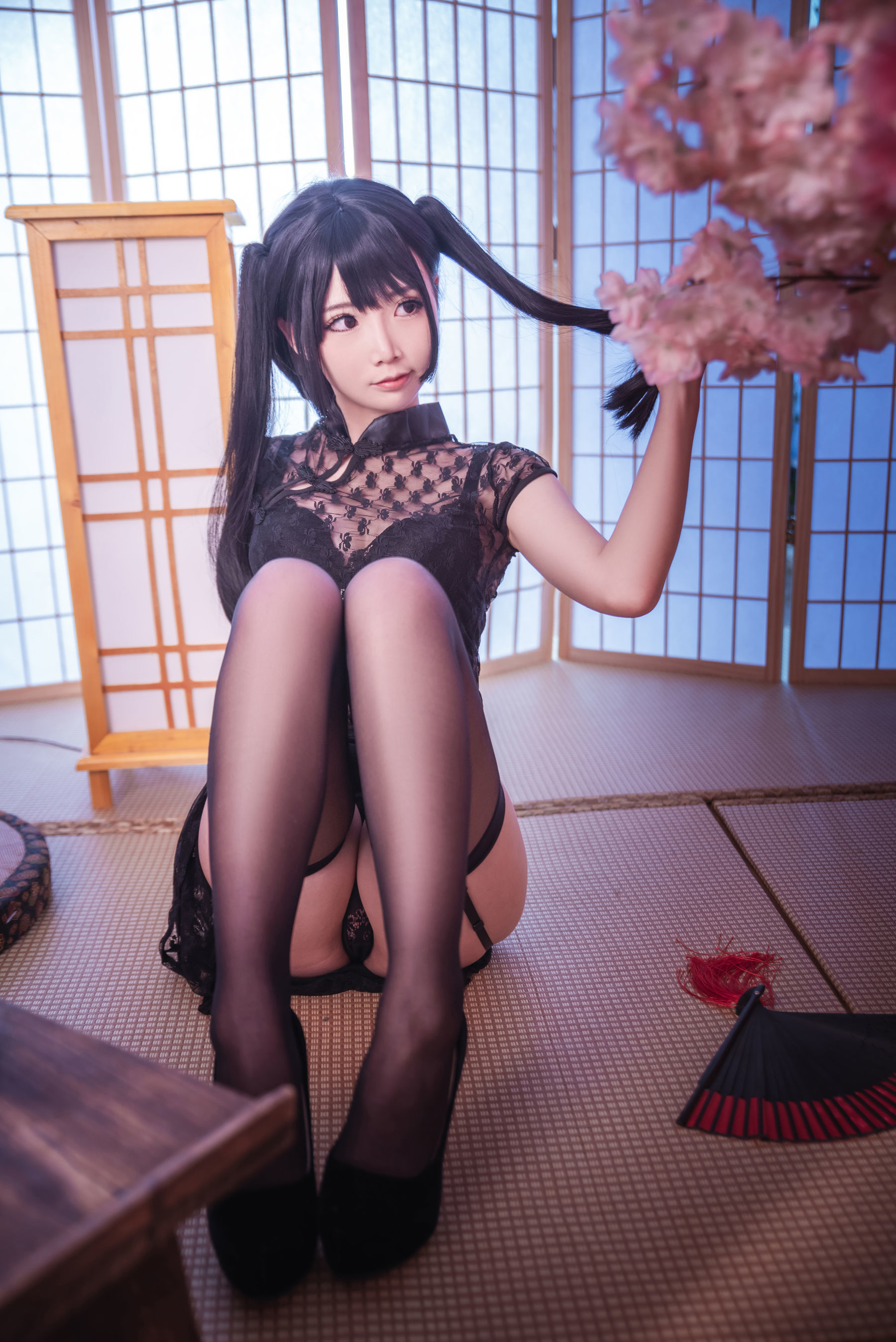 面饼仙儿 - 黑丝情趣旗袍-图6