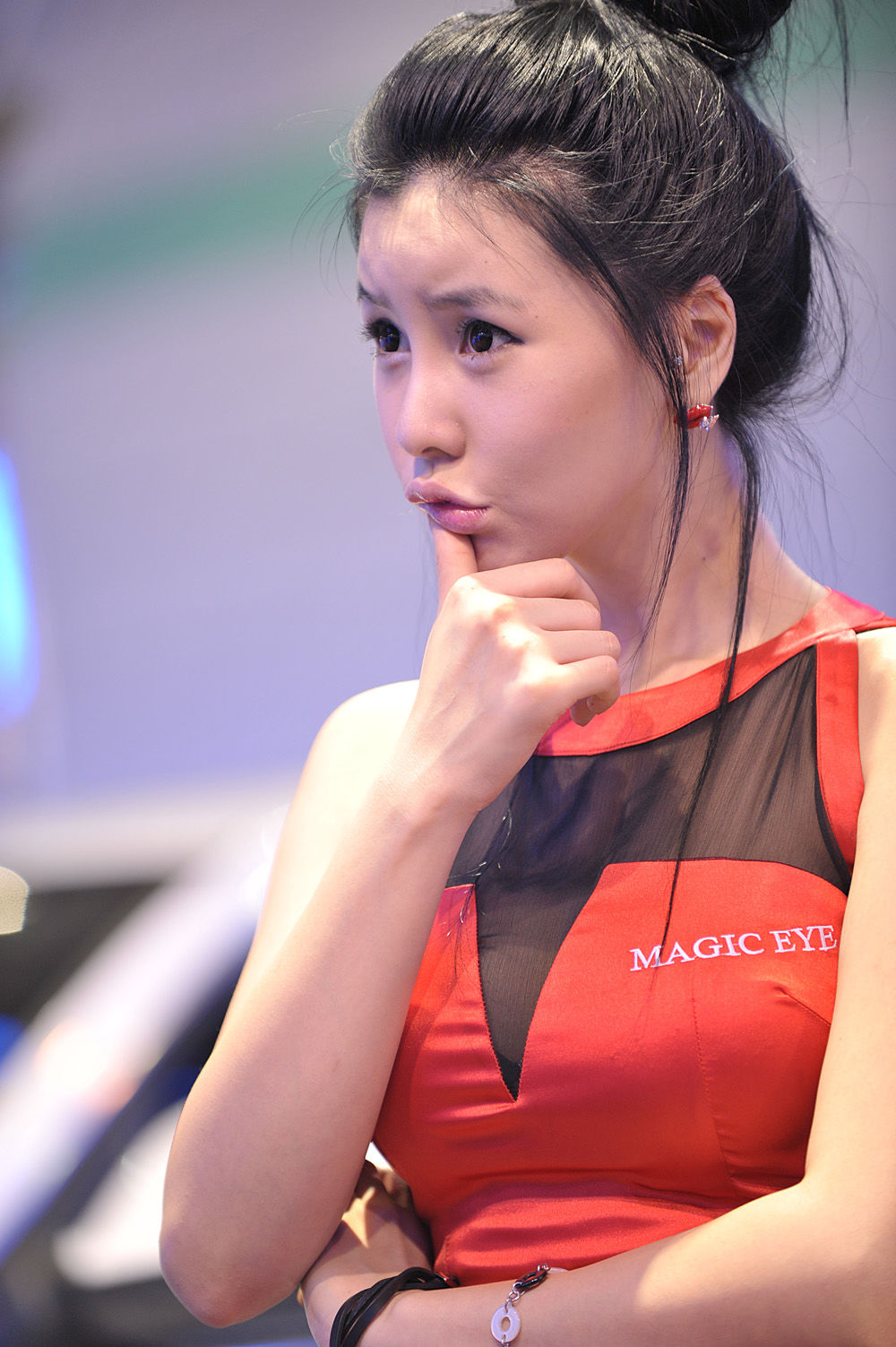 李智友 - 红裙制服车模-图6