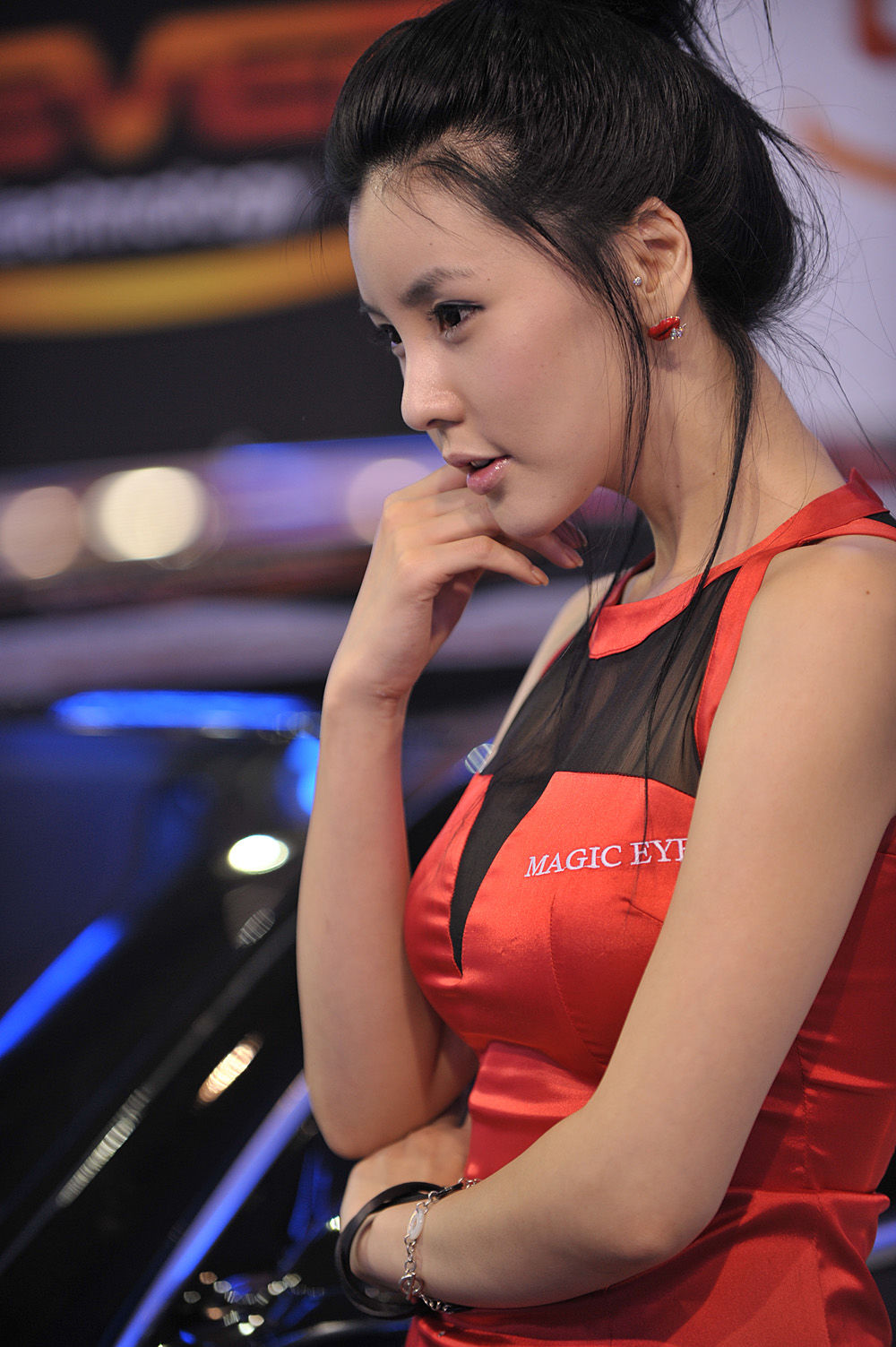 李智友 - 红裙制服车模-图7