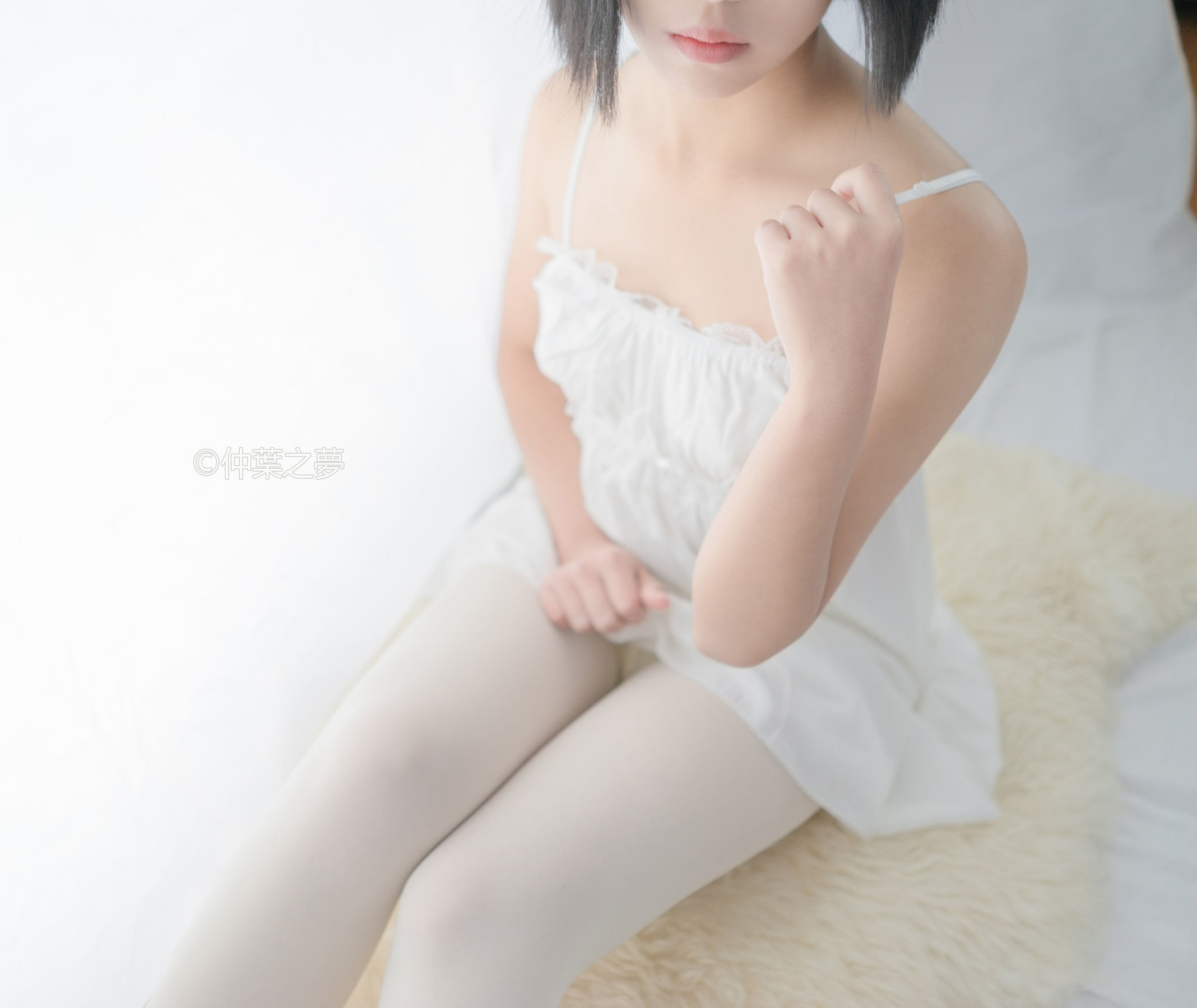 Grand.001  清纯白吊带裙-图18