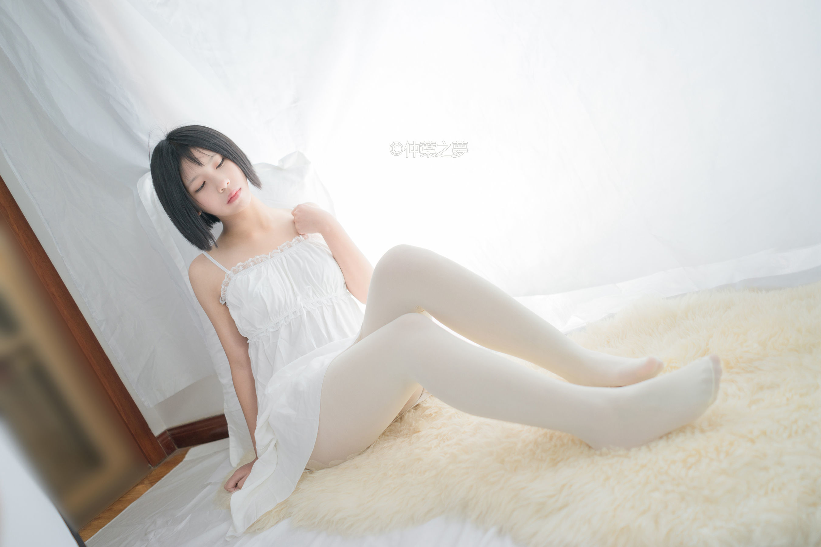 Grand.001  清纯白吊带裙-图59