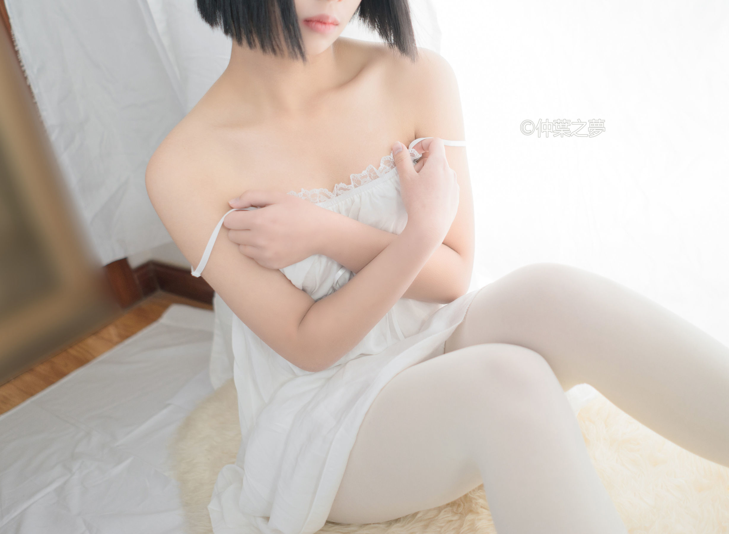 Grand.001  清纯白吊带裙-图62