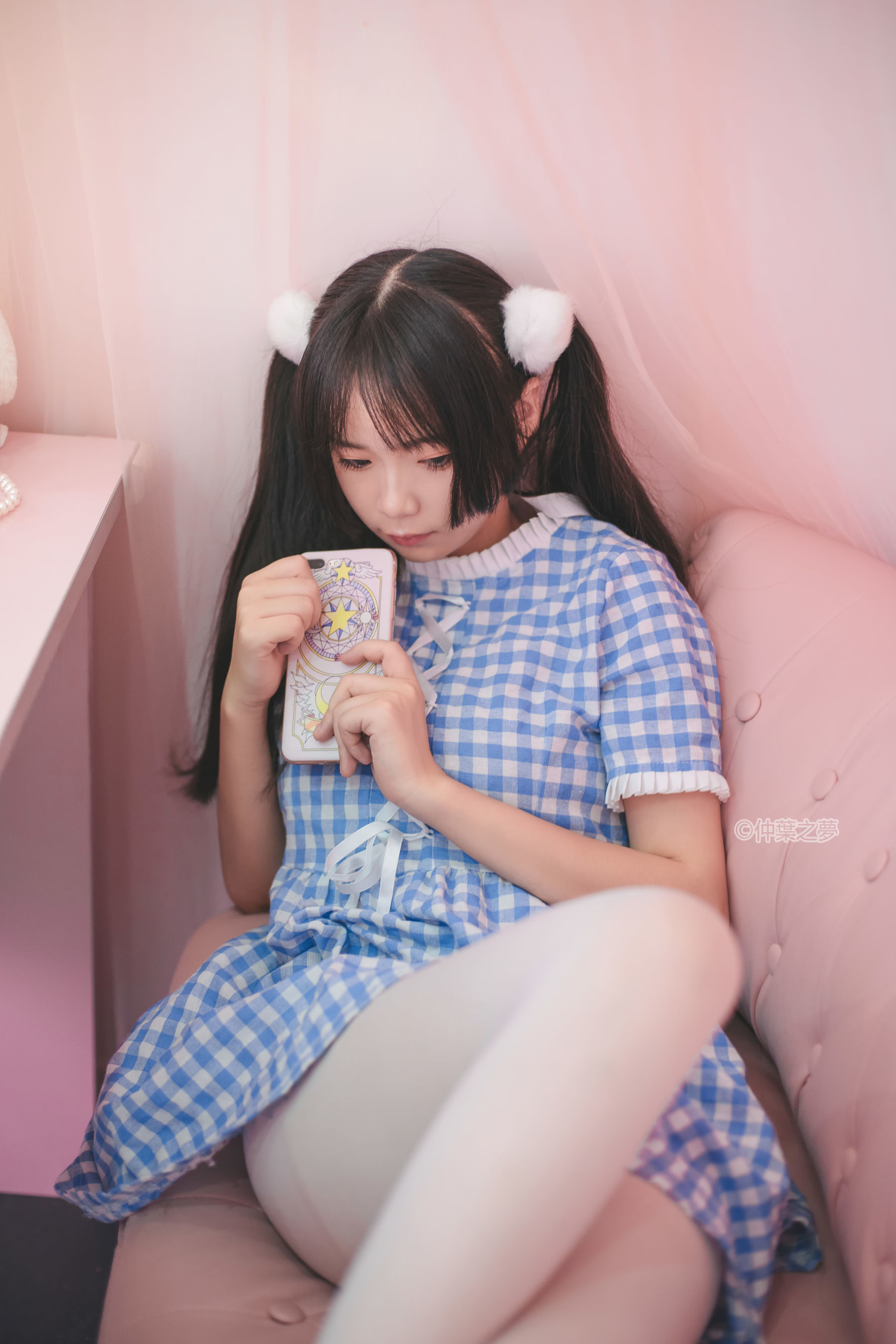 SPL.010  蓝白格子连衣裙-图9