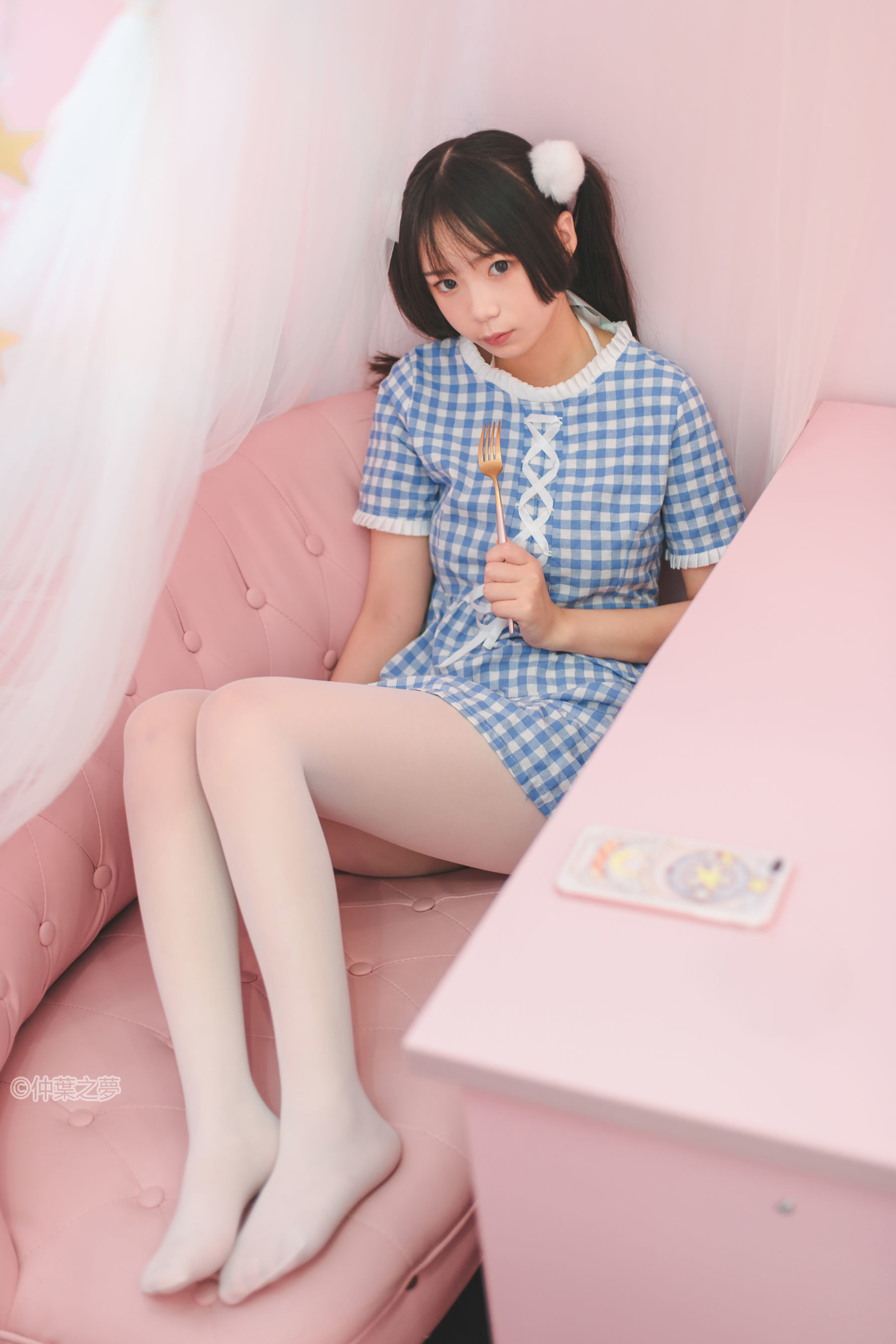 SPL.010  蓝白格子连衣裙-图17