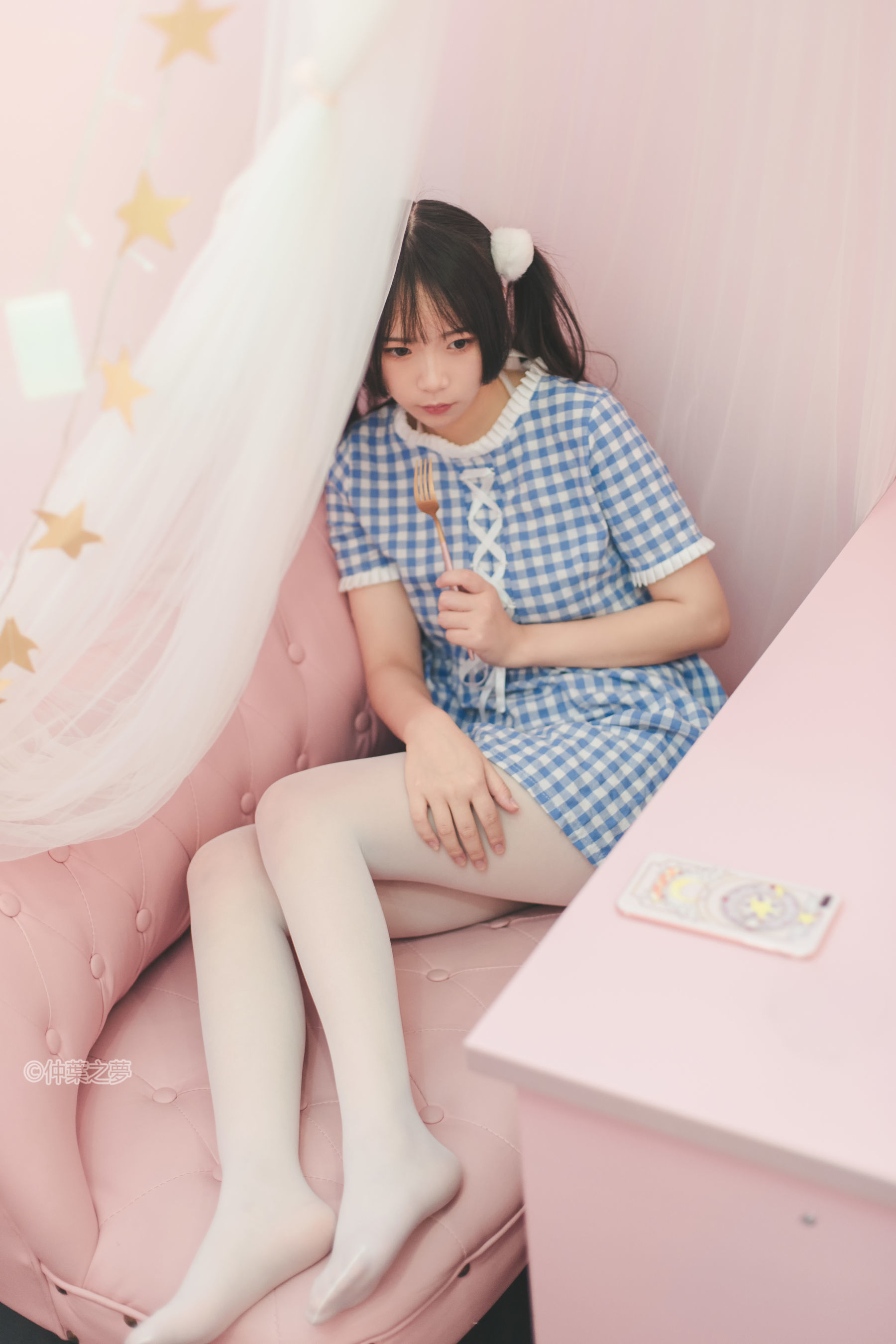 SPL.010  蓝白格子连衣裙-图18