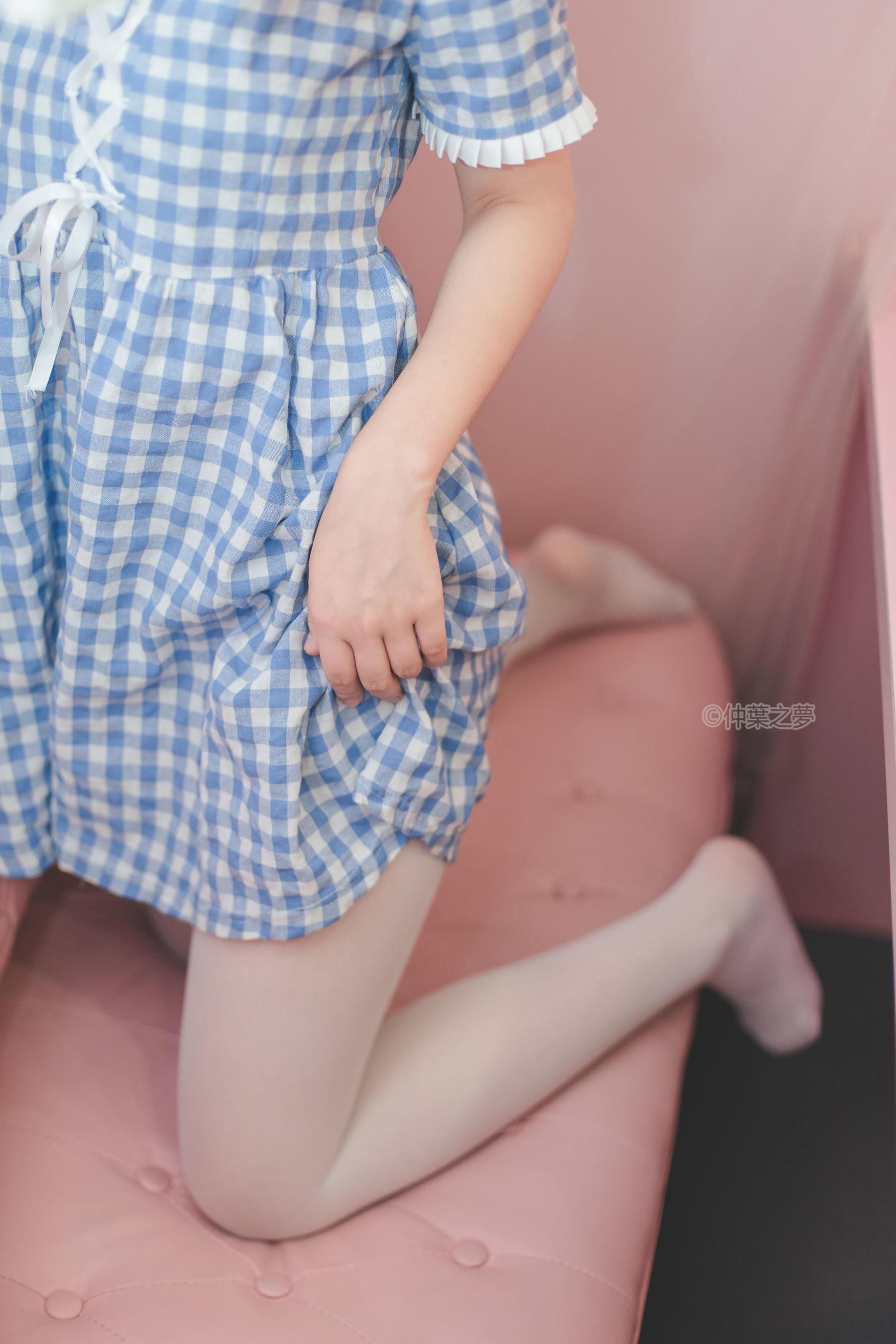 SPL.010  蓝白格子连衣裙-图19