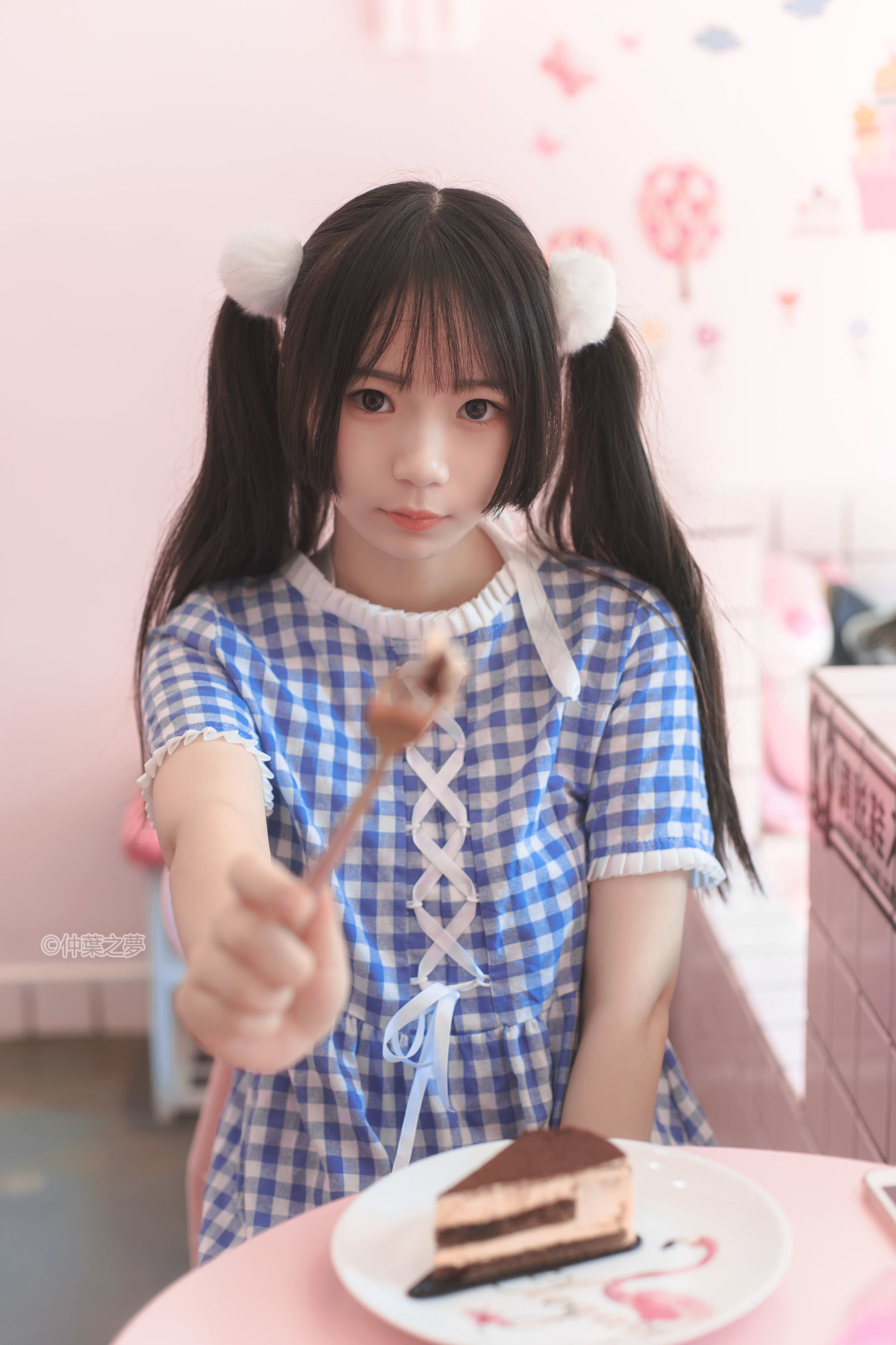 SPL.010  蓝白格子连衣裙-图50