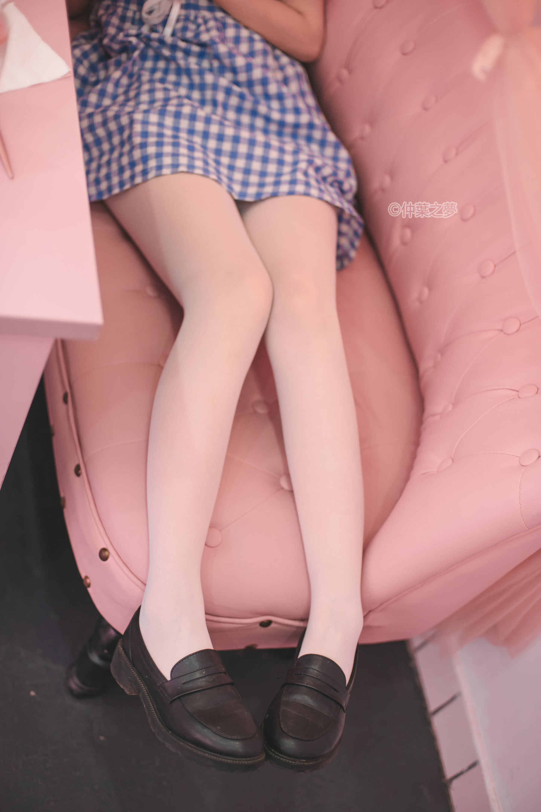 SPL.010  蓝白格子连衣裙-图7