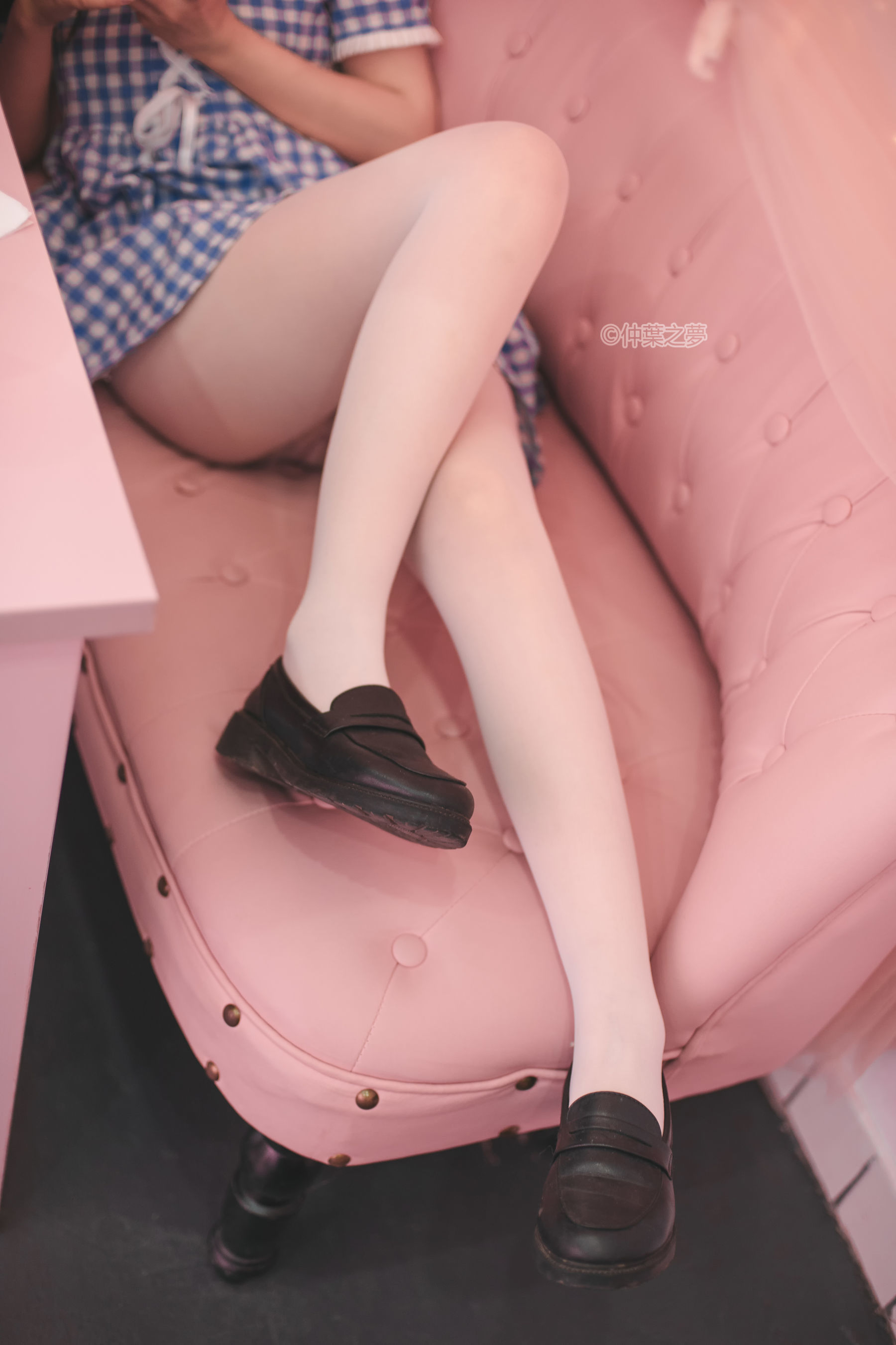 SPL.010  蓝白格子连衣裙-图8