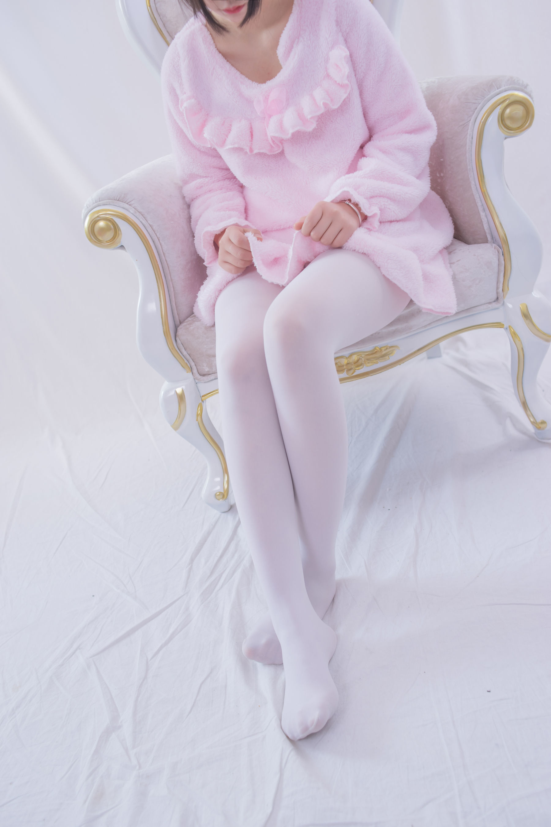 VOL.017  粉红毛茸茸睡衣白丝少女-图9