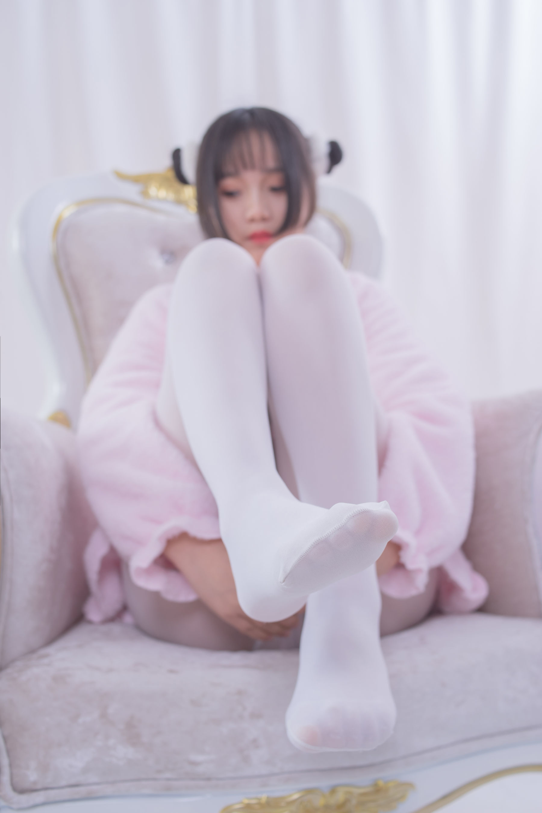 VOL.017  粉红毛茸茸睡衣白丝少女-图10