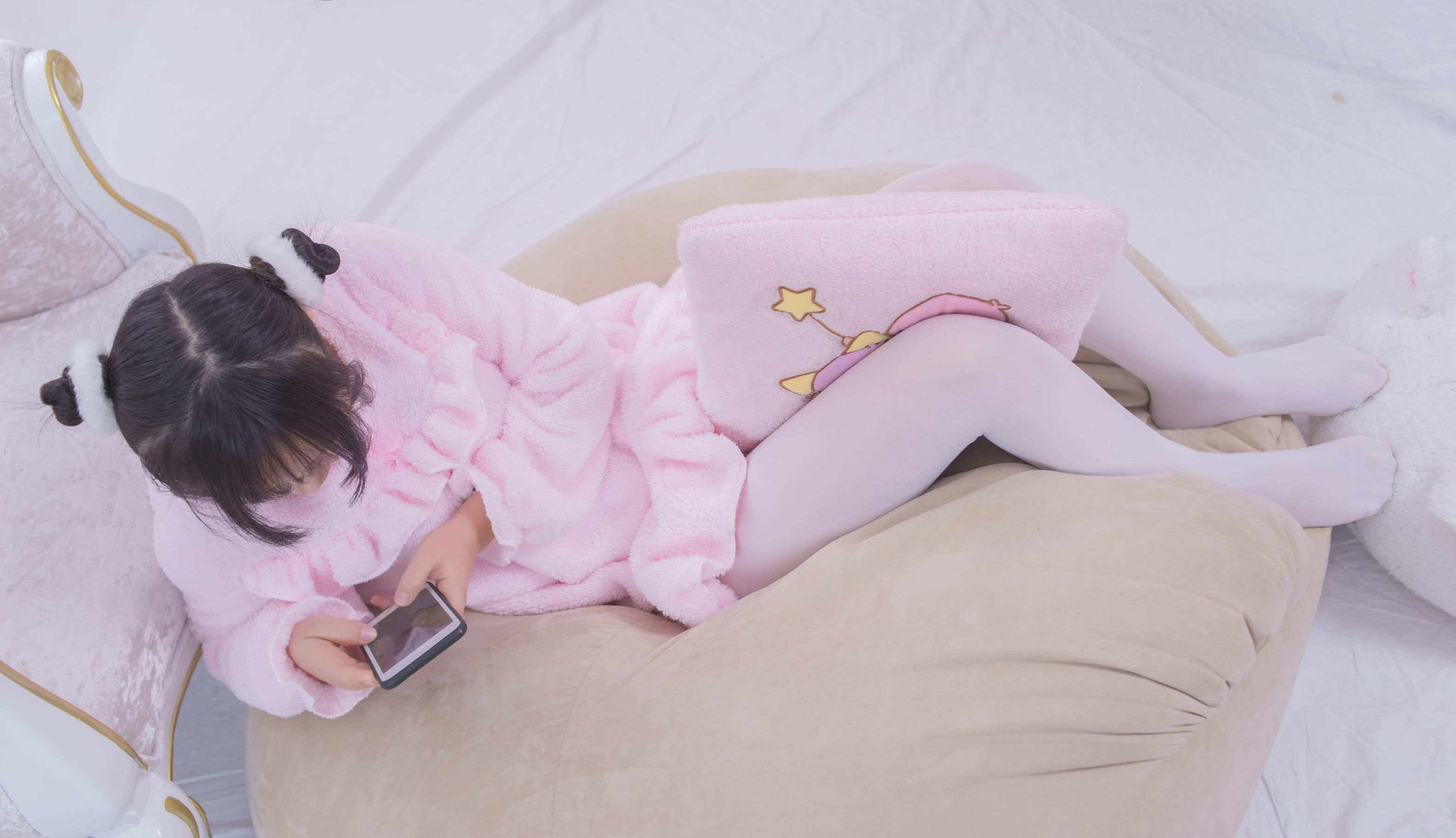 VOL.017  粉红毛茸茸睡衣白丝少女-图43
