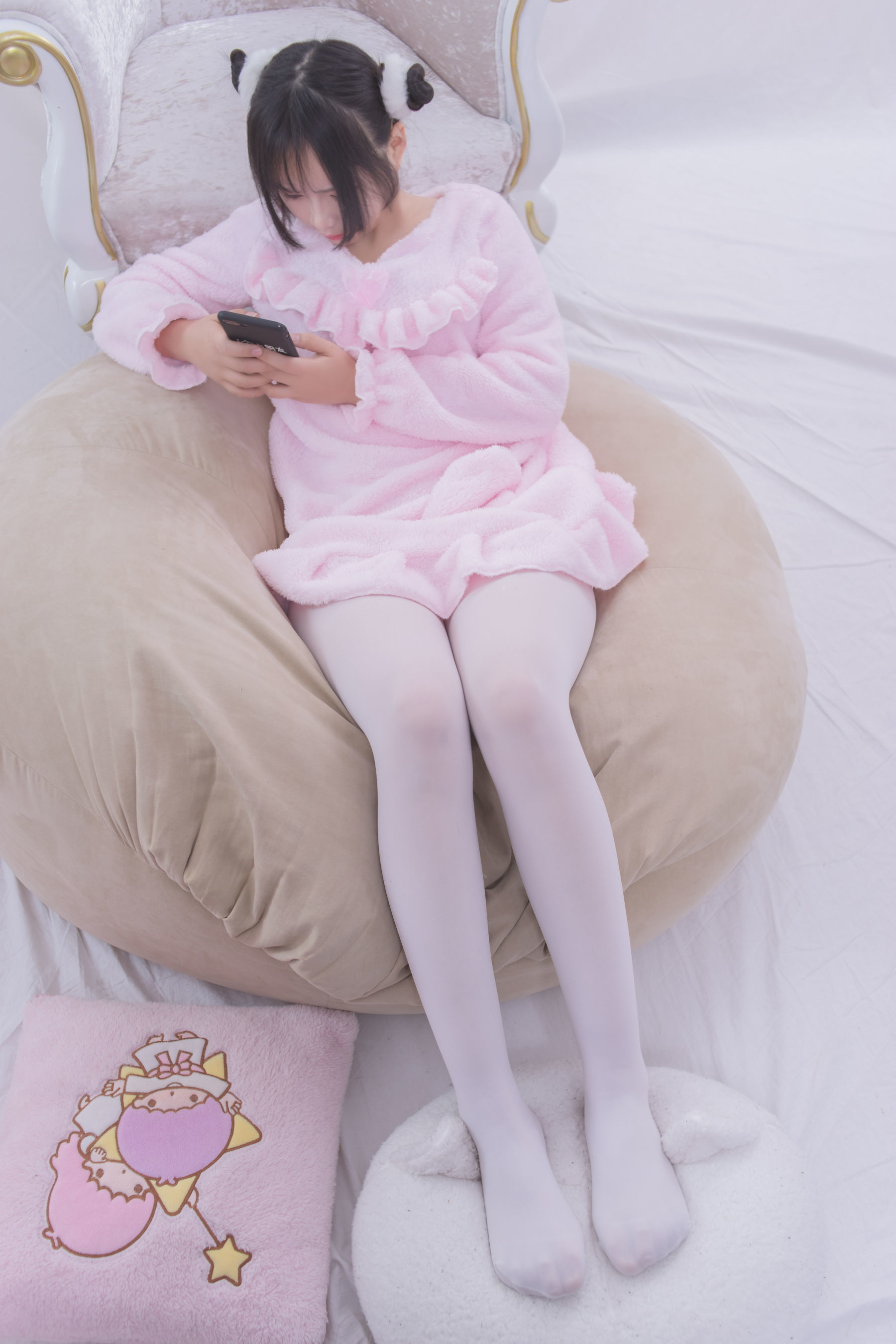 VOL.017  粉红毛茸茸睡衣白丝少女-图45