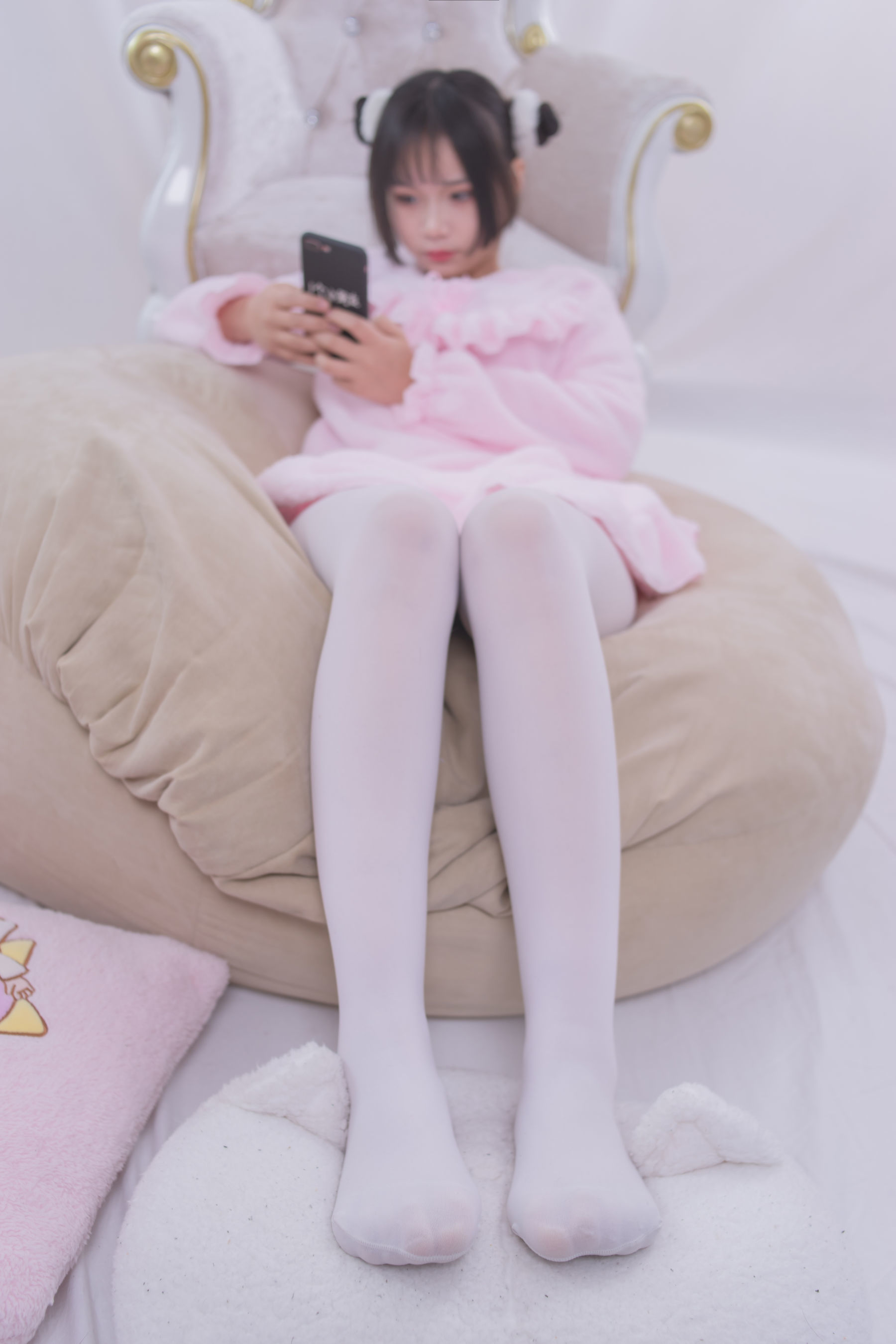 VOL.017  粉红毛茸茸睡衣白丝少女-图46