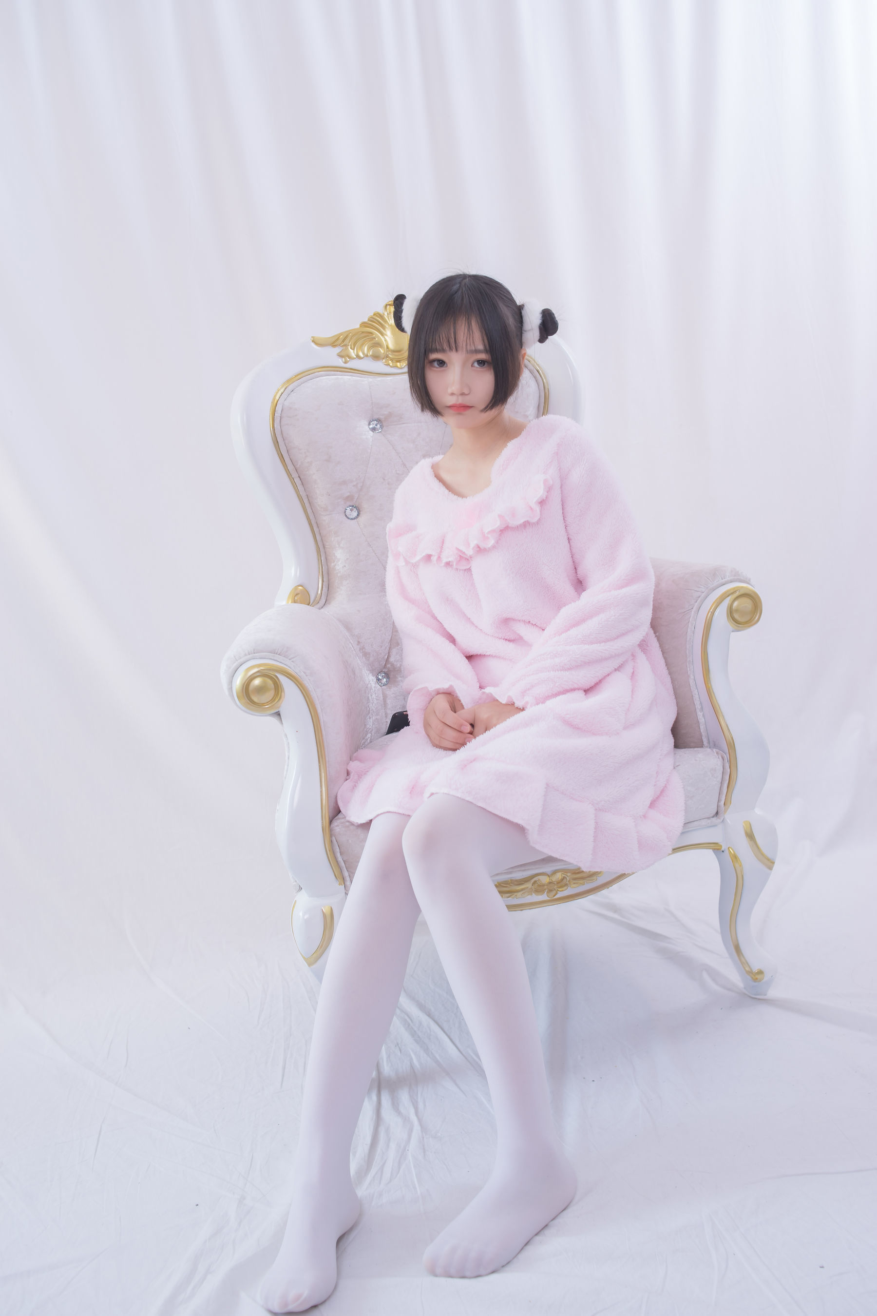 VOL.017  粉红毛茸茸睡衣白丝少女-图4