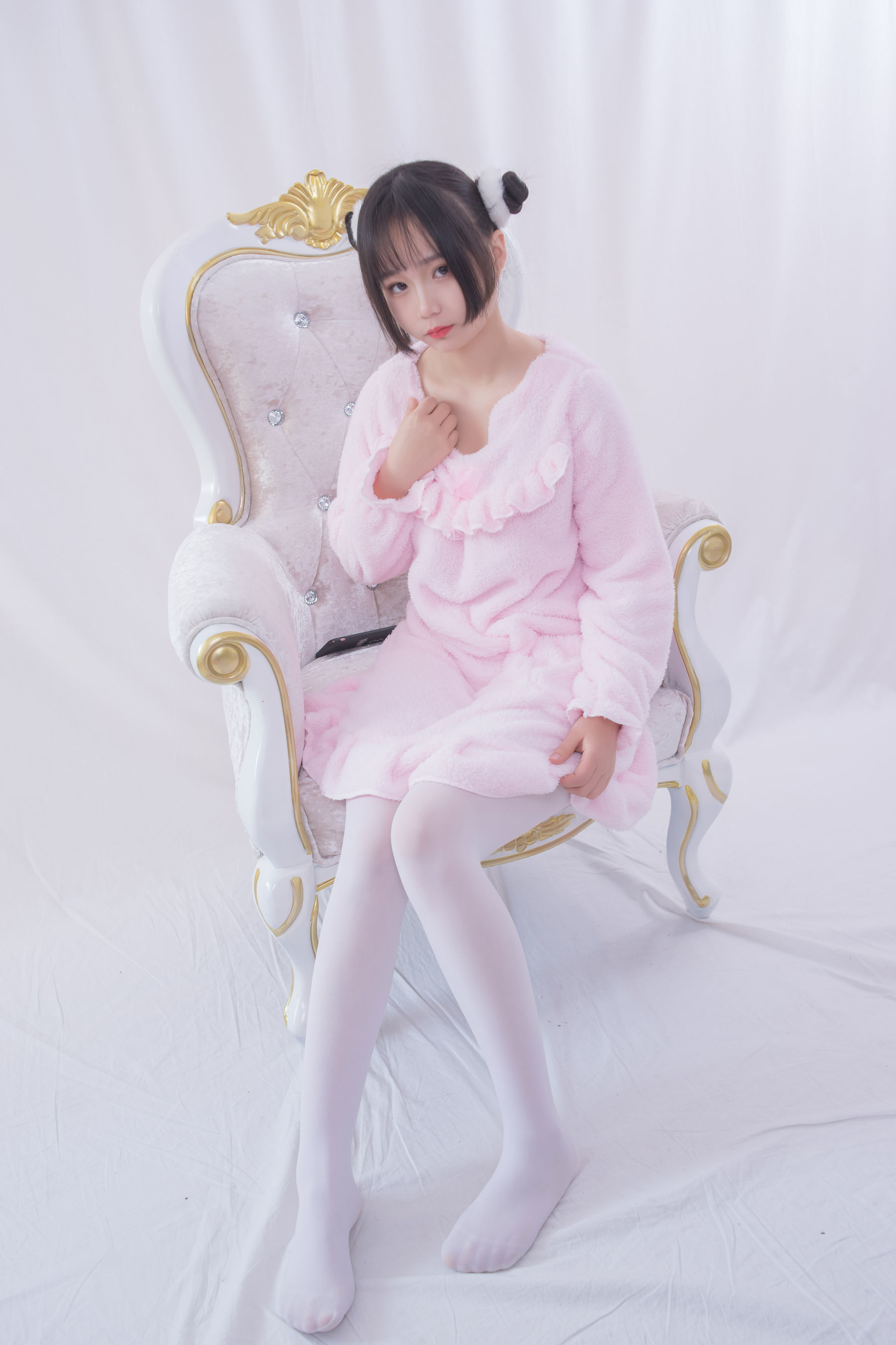 VOL.017  粉红毛茸茸睡衣白丝少女-图5