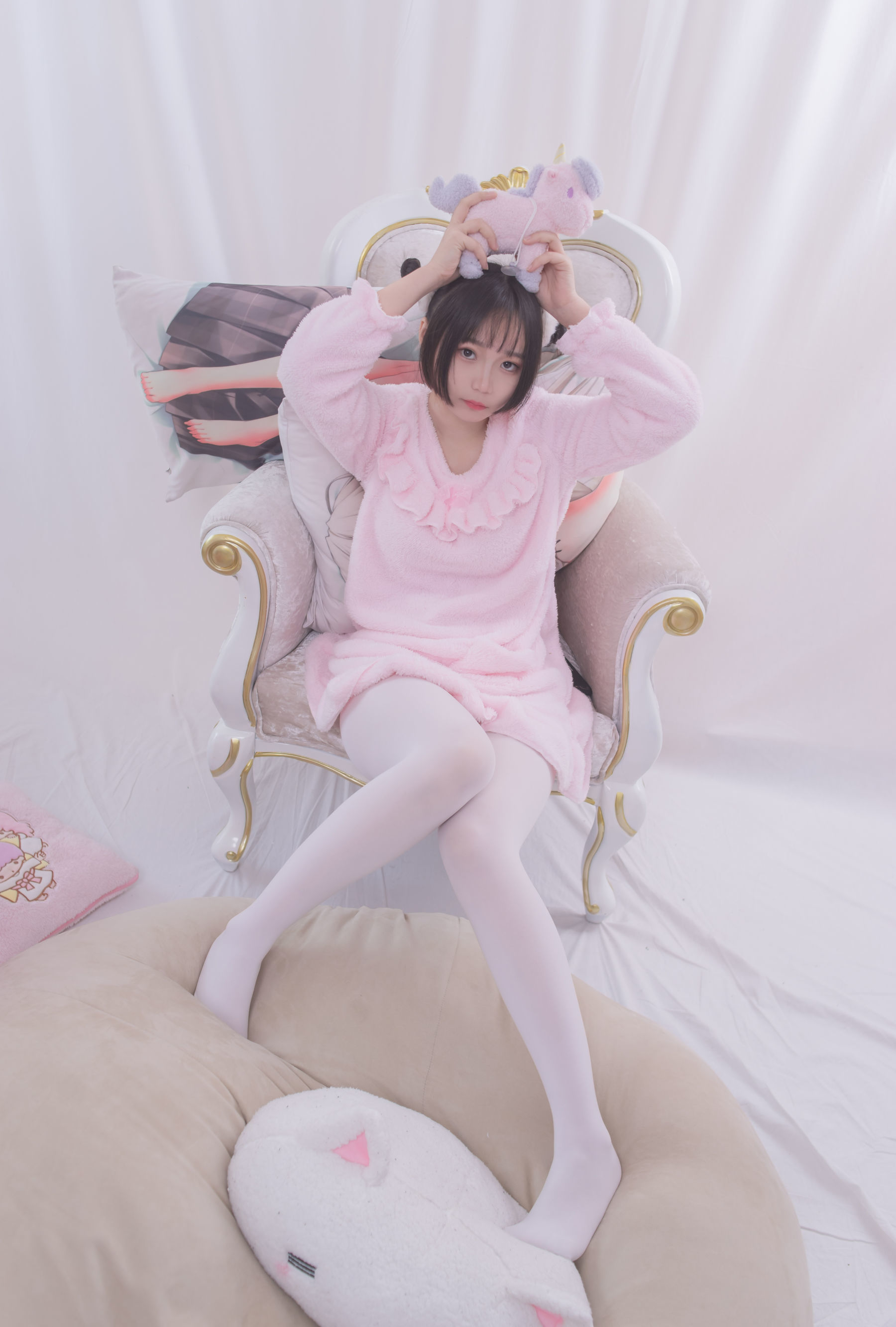 VOL.017  粉红毛茸茸睡衣白丝少女-图64