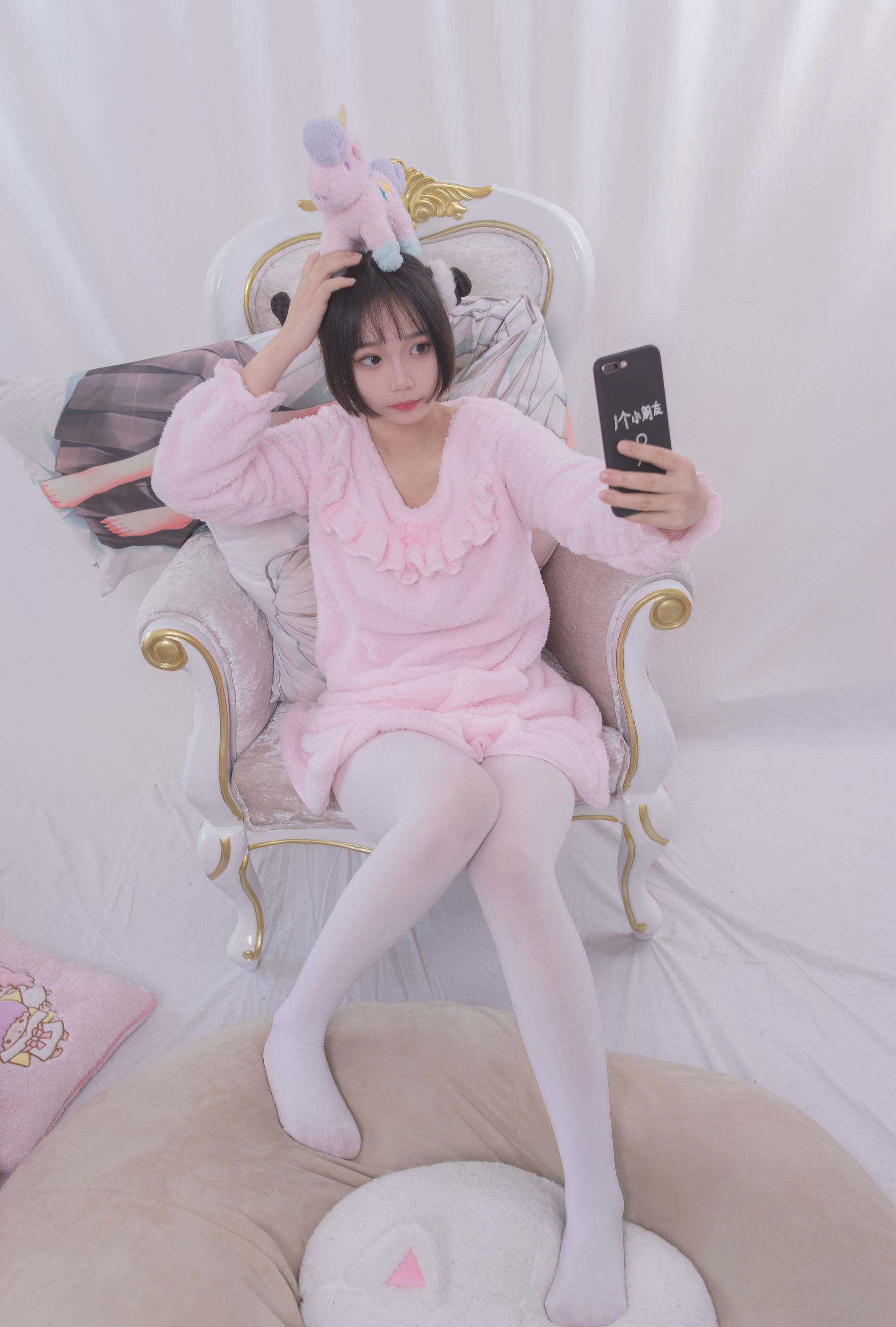 VOL.017  粉红毛茸茸睡衣白丝少女-图65
