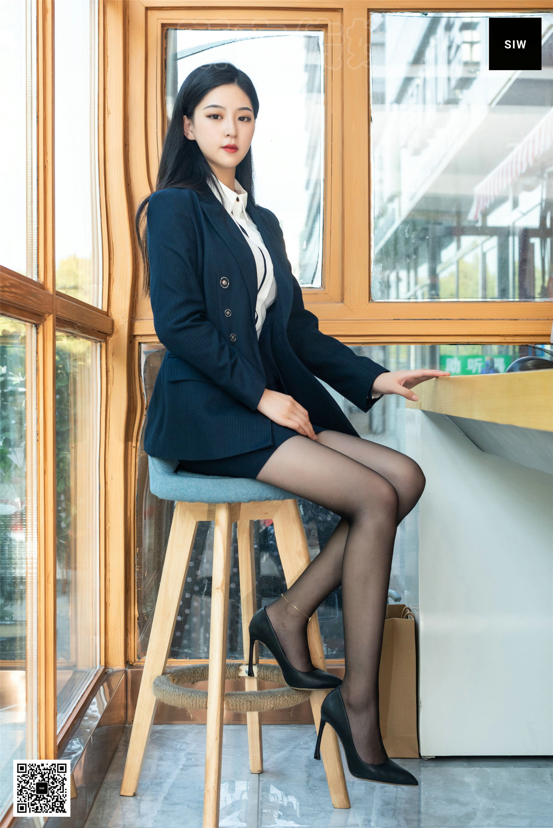 小谈 公司白领衬衣短裙西装制服三件套-图10