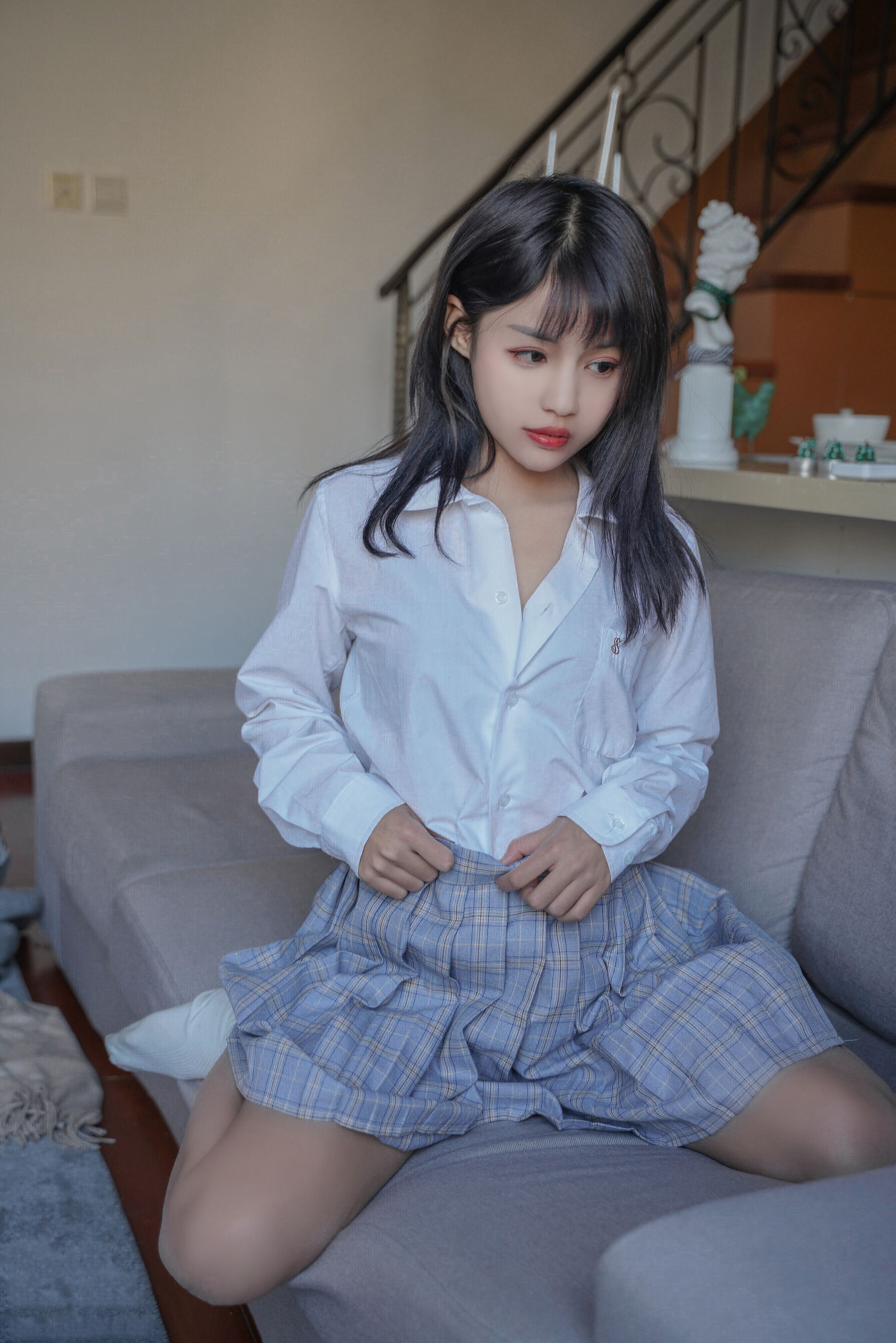 VOL.047 裸腿制服裙-图1
