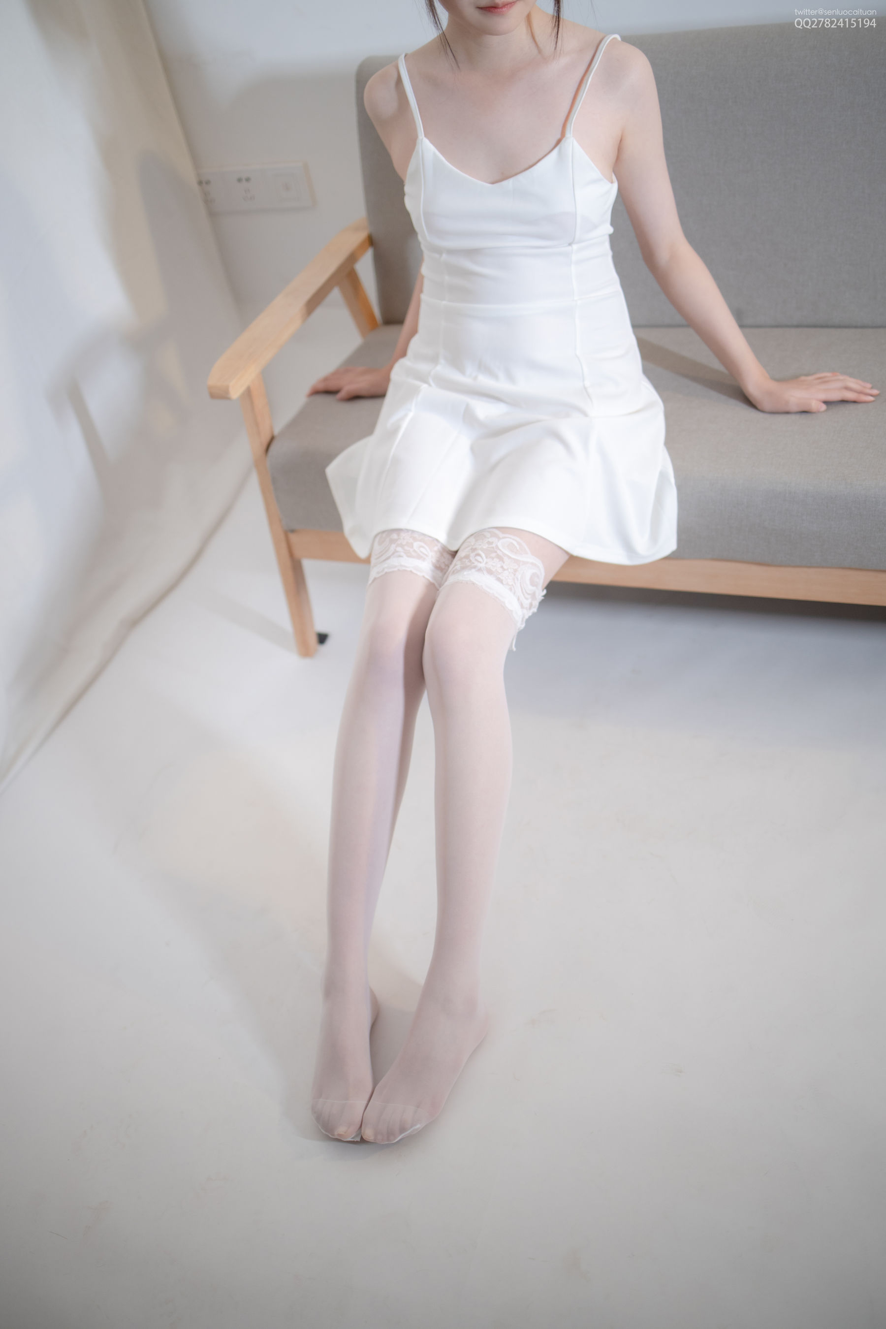 JKFUN-046 Aika 蕾丝薄高筒白丝-图0