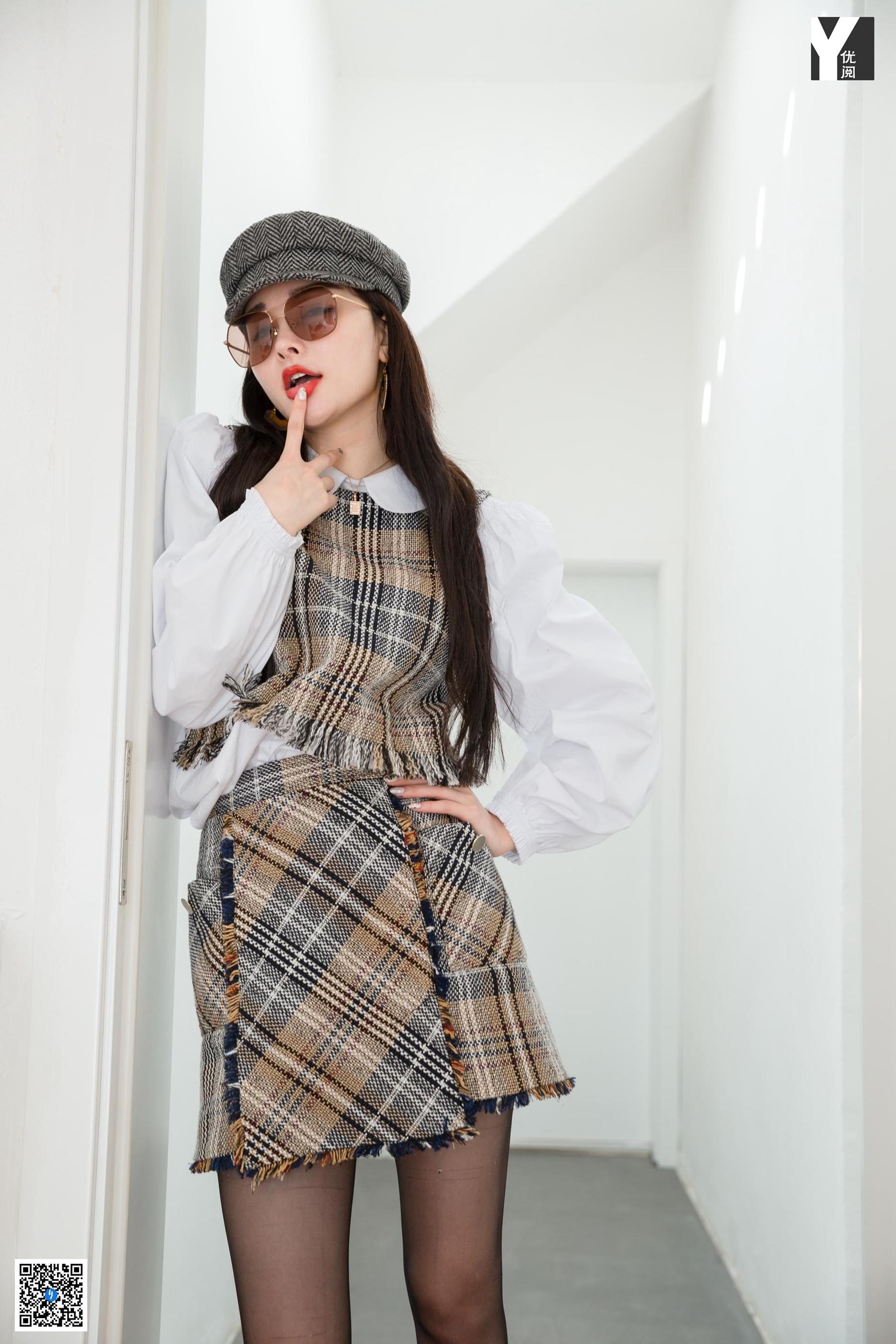 模特 喵姐 《玩味格子套装》-图35