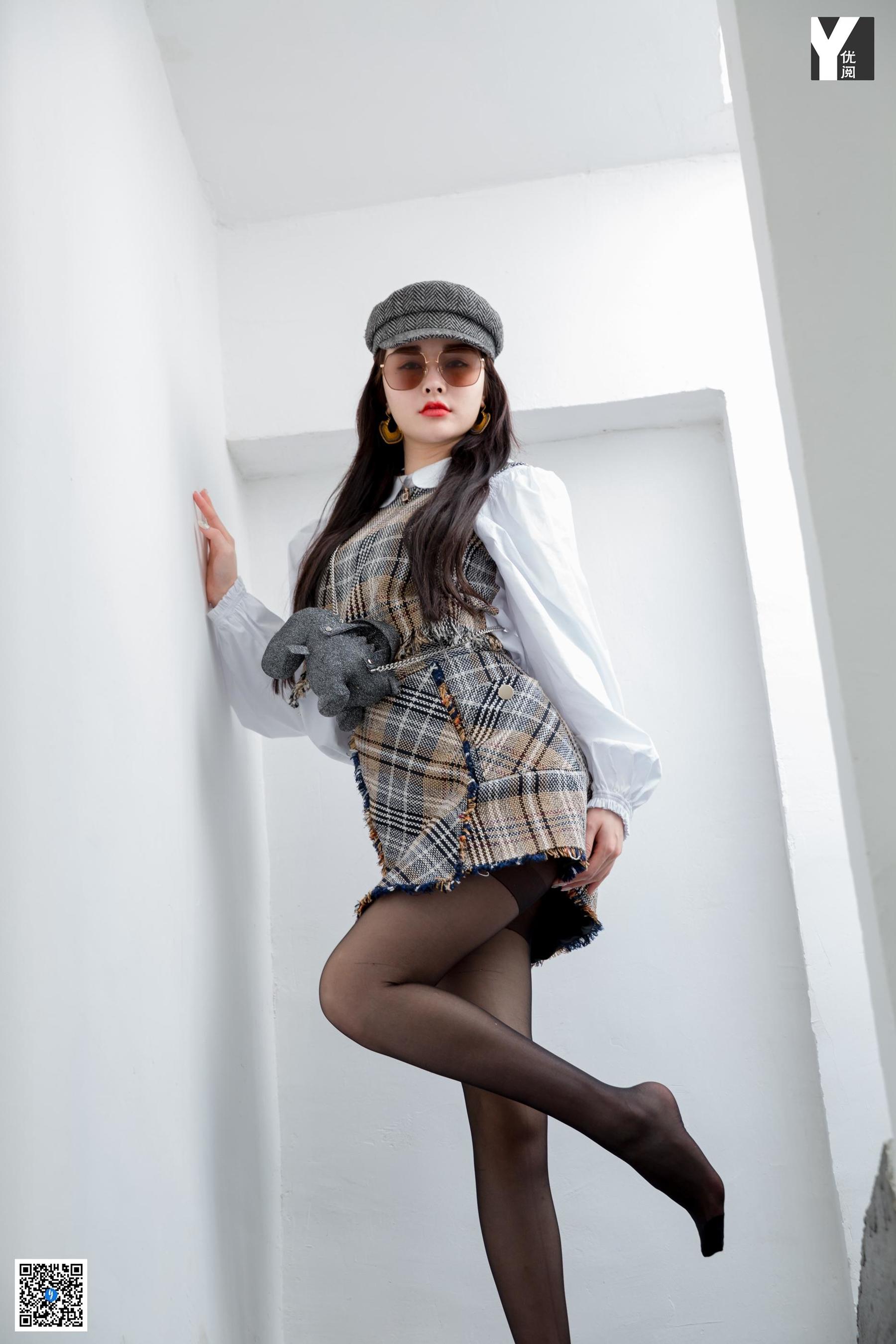 模特 喵姐 《玩味格子套装》-图80
