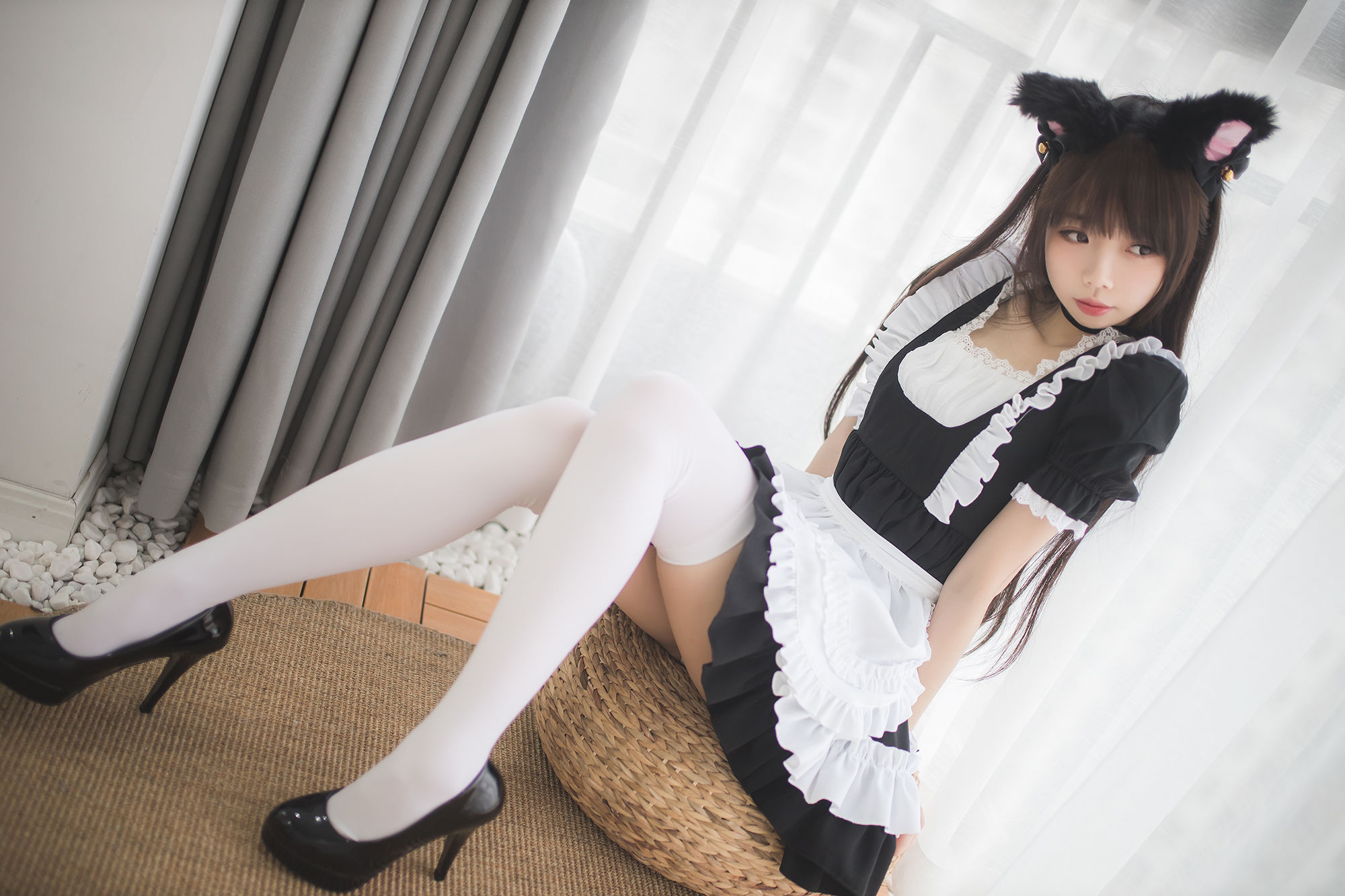 Cos小姐姐雪琪 白丝女仆-图9