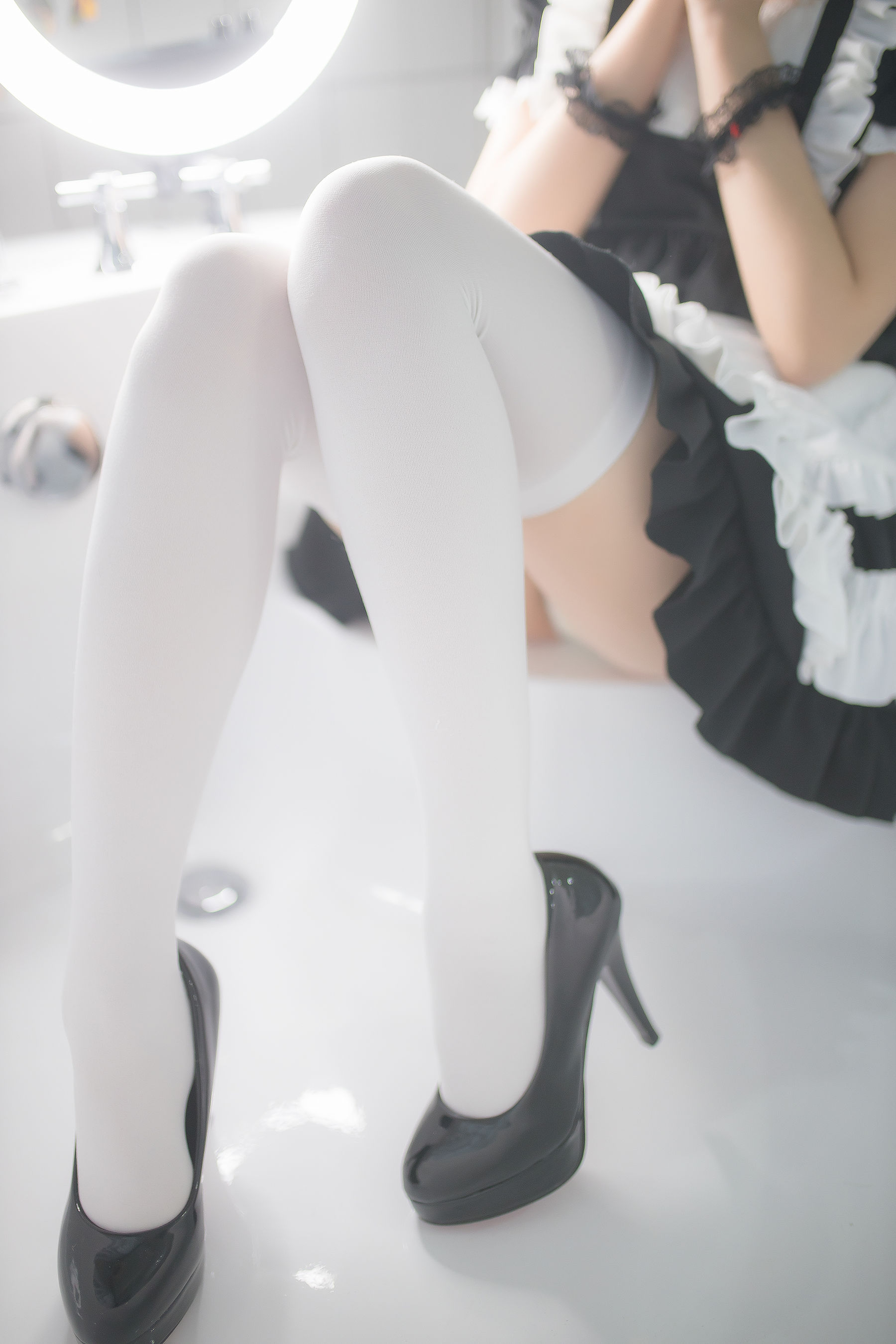 Cos小姐姐雪琪 白丝女仆-图27