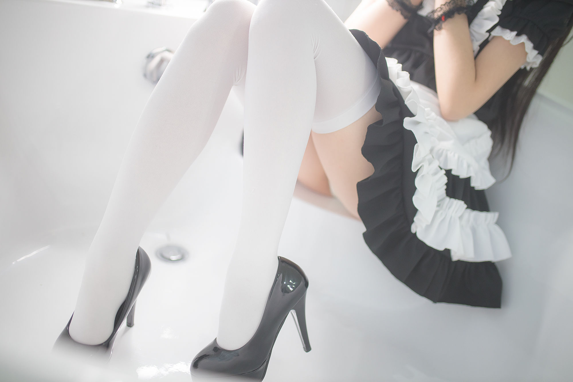 Cos小姐姐雪琪 白丝女仆-图28