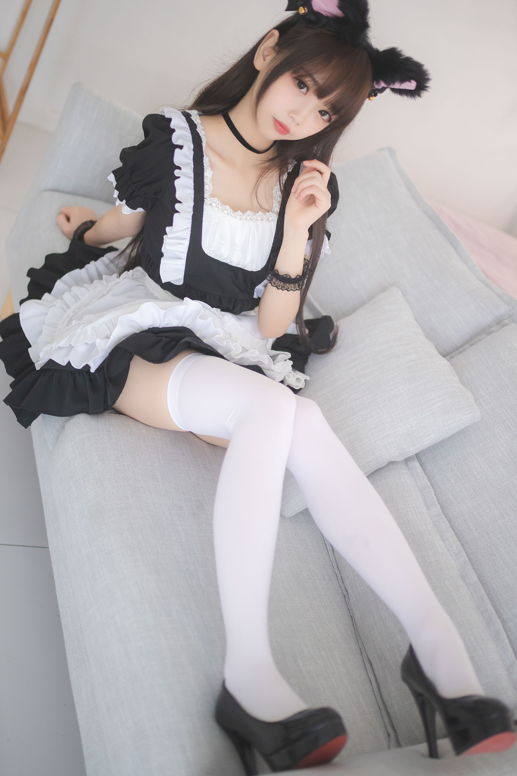 Cos小姐姐雪琪 白丝女仆-图3