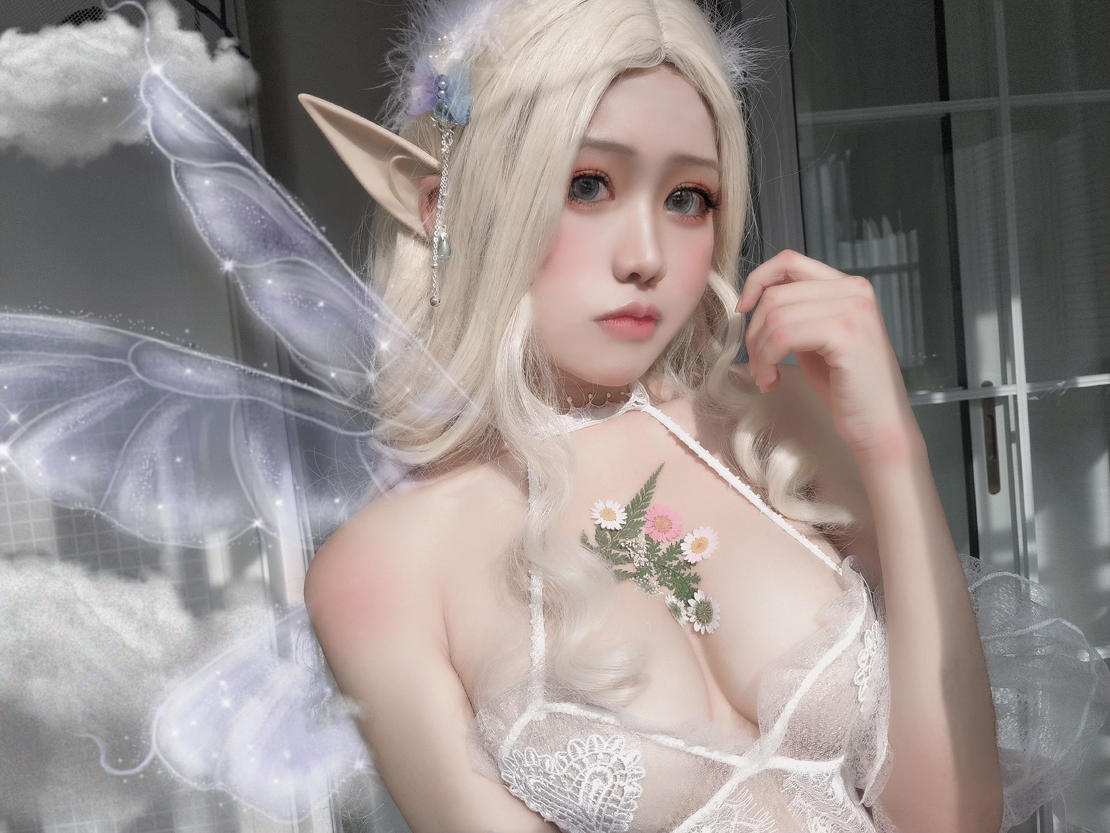 一笑芳香沁写真 少女与花-图4