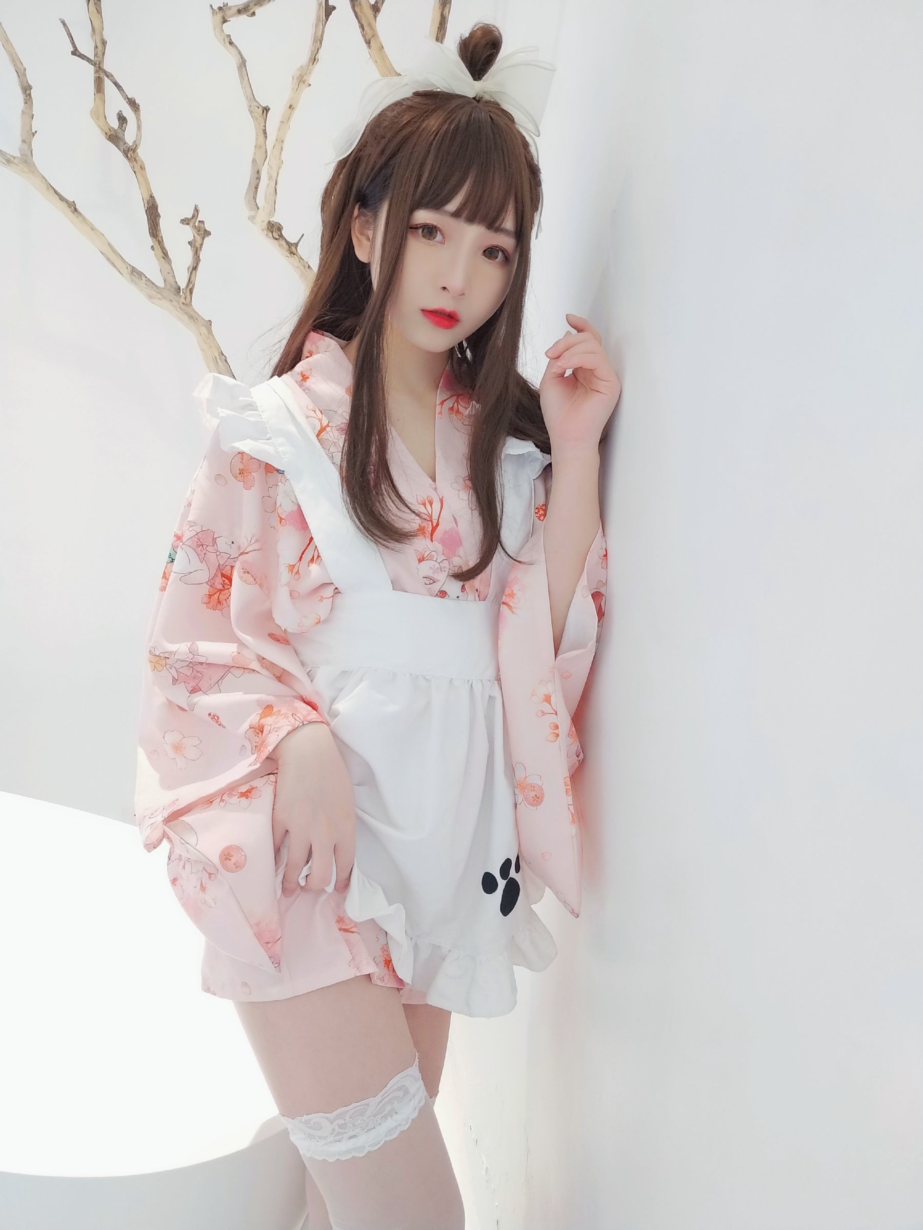 二次元美女古川kagura 浴衣女仆-图1