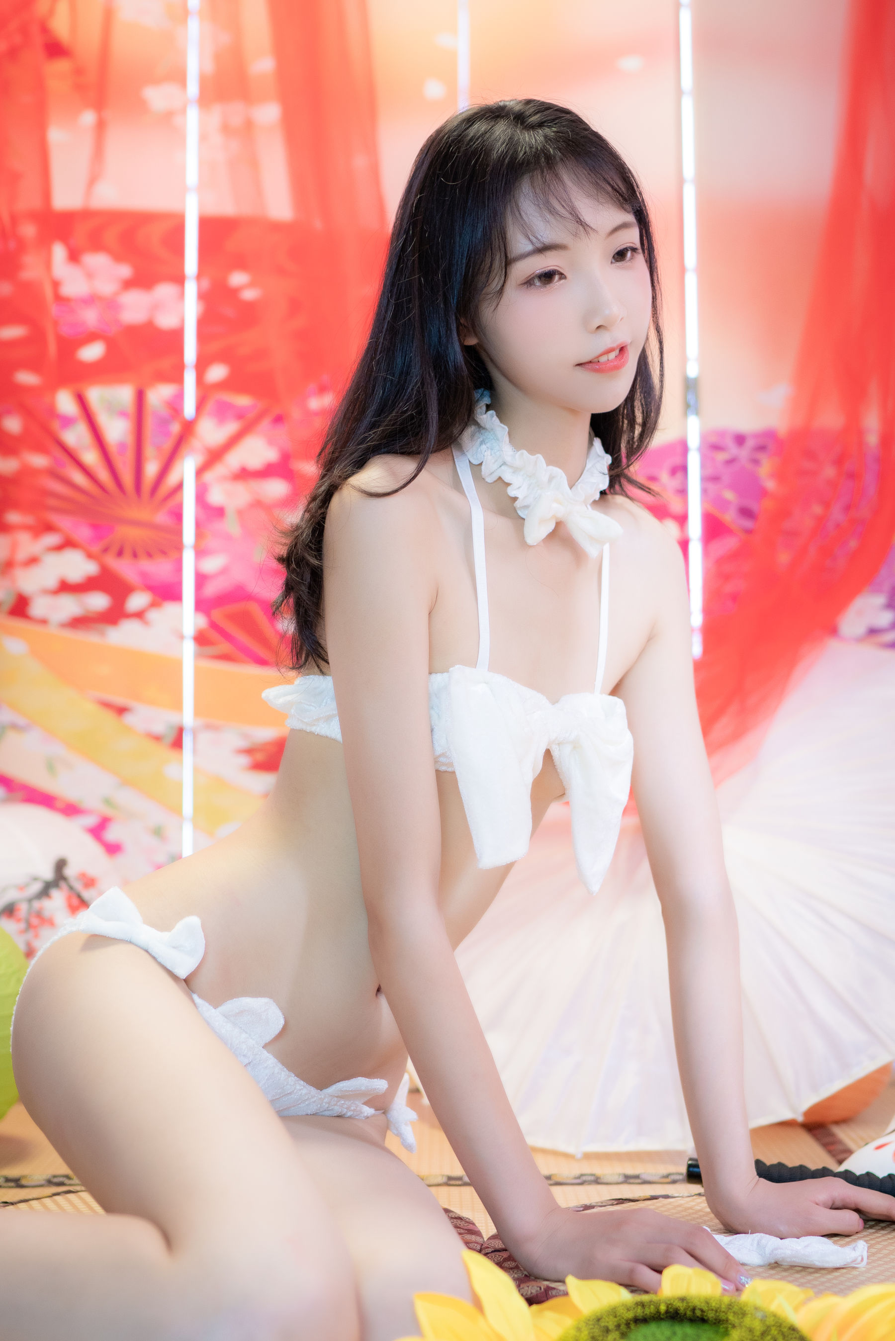 清纯妹子西瓜 白猫咪内衣-图0
