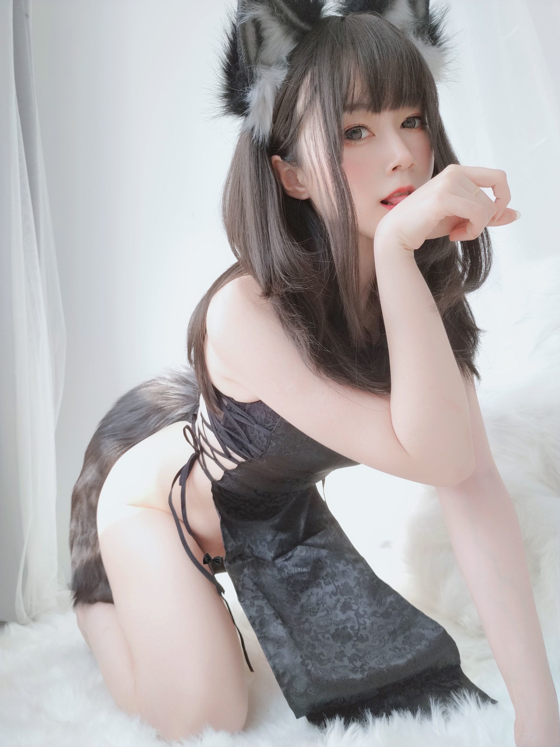 Coser小姐姐白银 小黑狼-图2