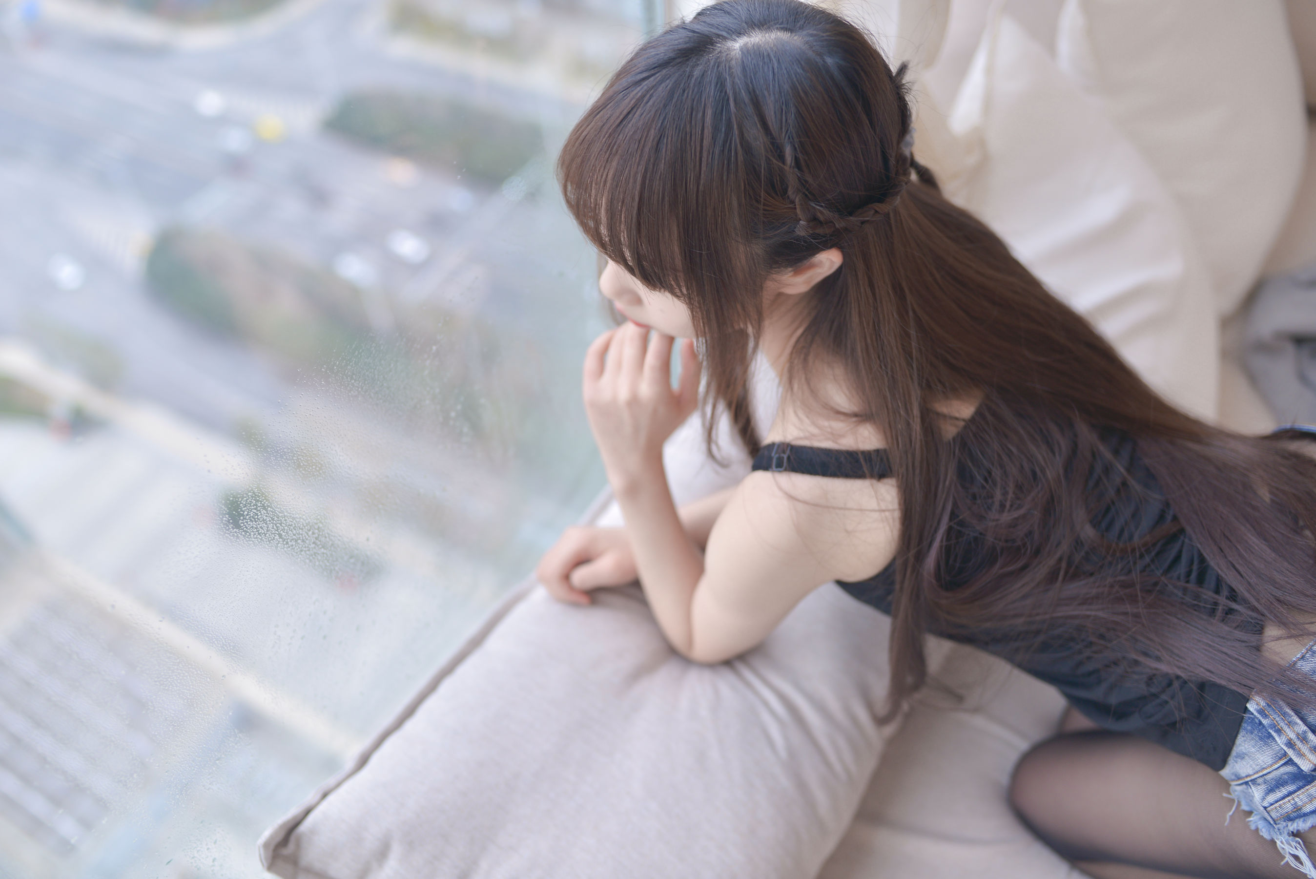 Cos小姐姐雪琪 牛仔黑丝大姐姐-图4
