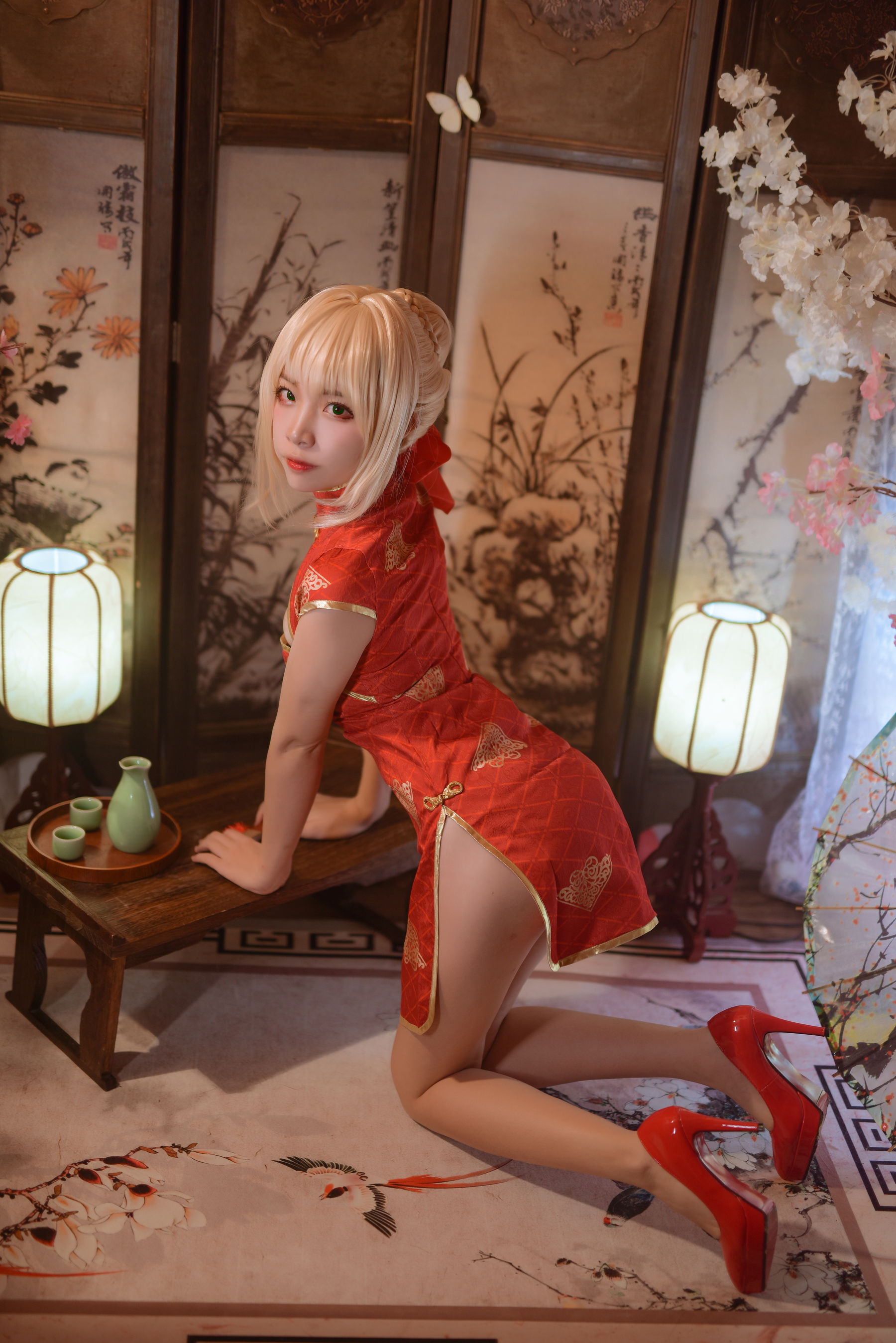 人气Coser二佐Nisa Fate尼禄旗袍-图9