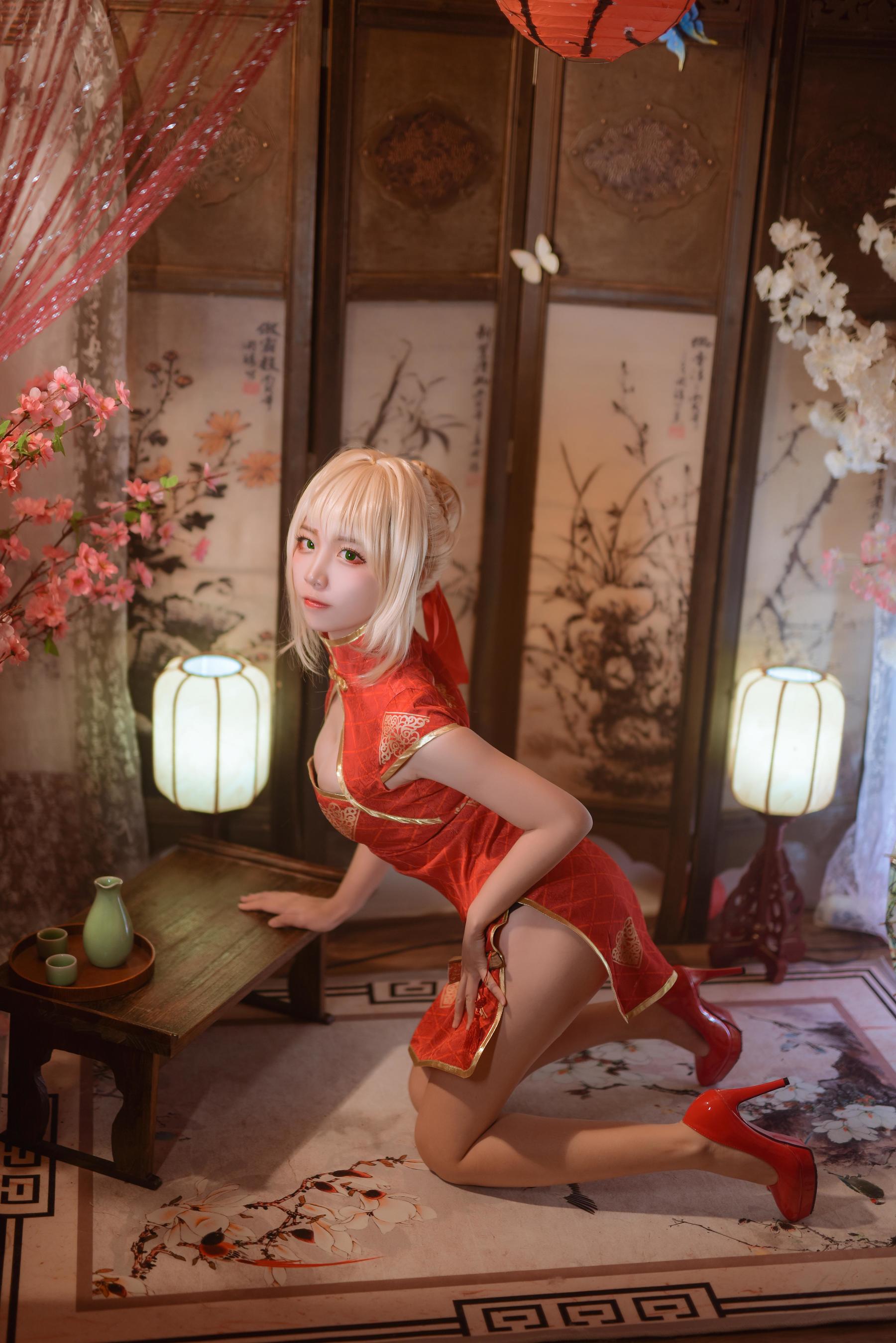 人气Coser二佐Nisa Fate尼禄旗袍-图14