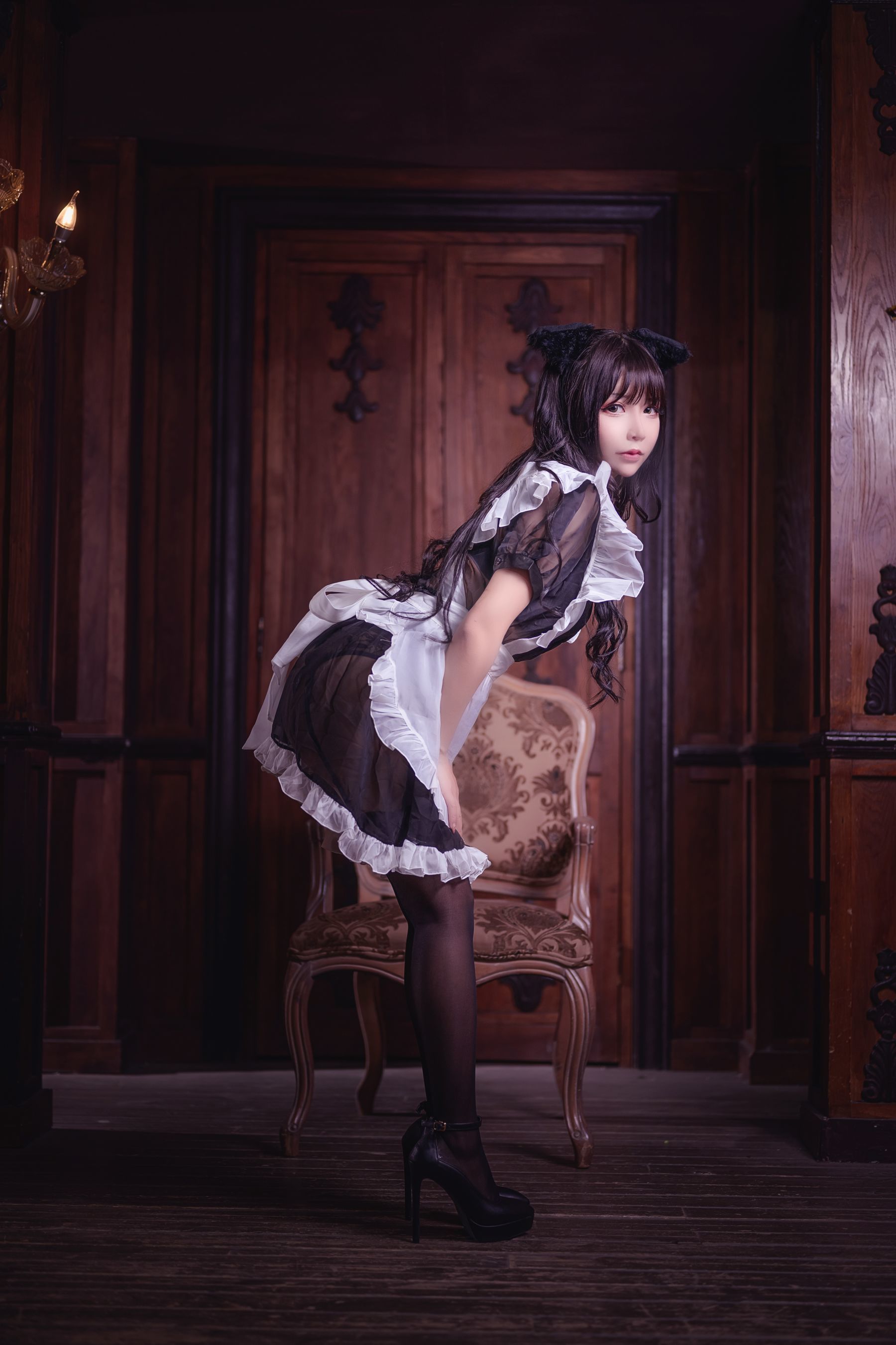 二次元妹子抱走莫子aa 黑丝猫咪小女仆-图12