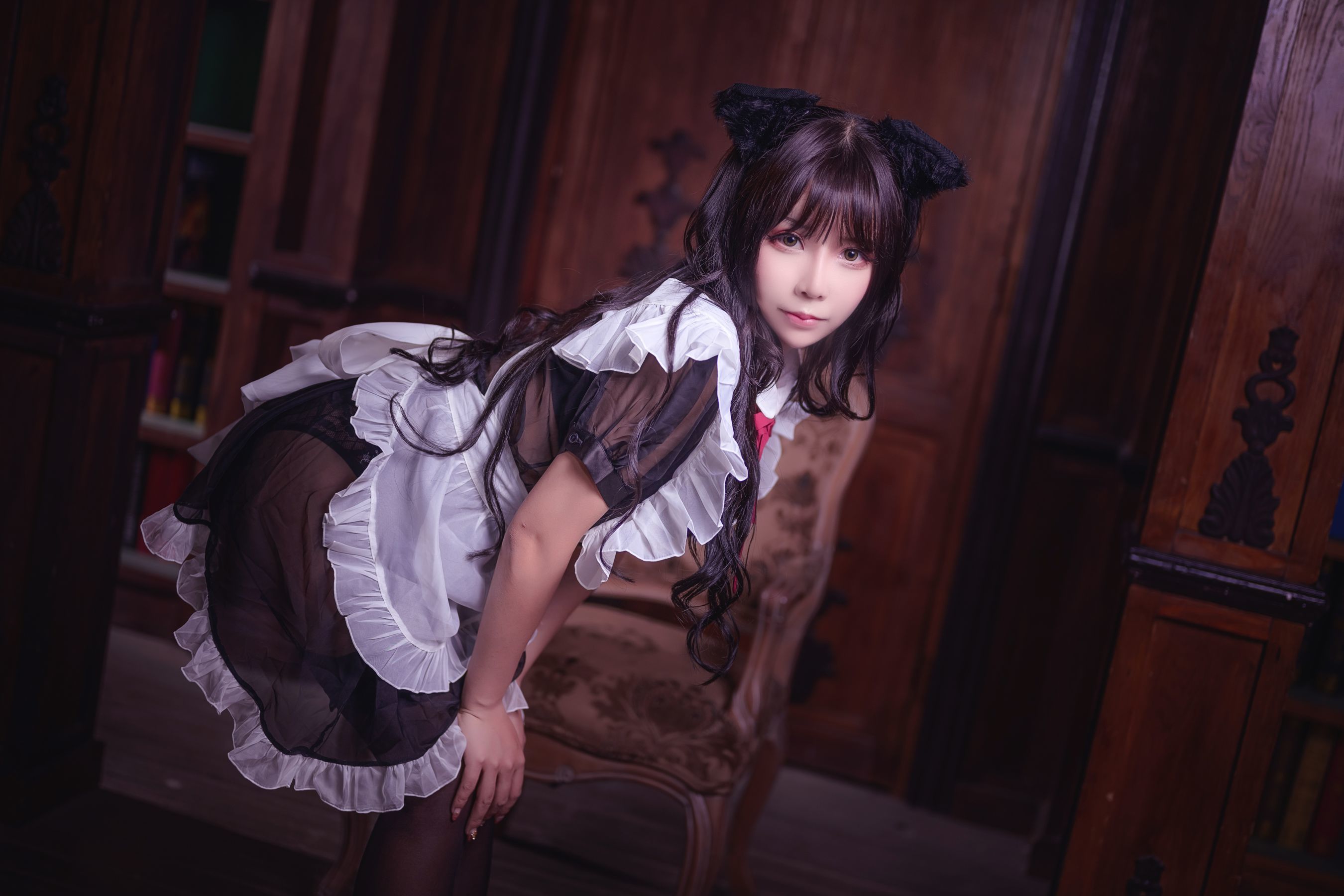 二次元妹子抱走莫子aa 黑丝猫咪小女仆-图14