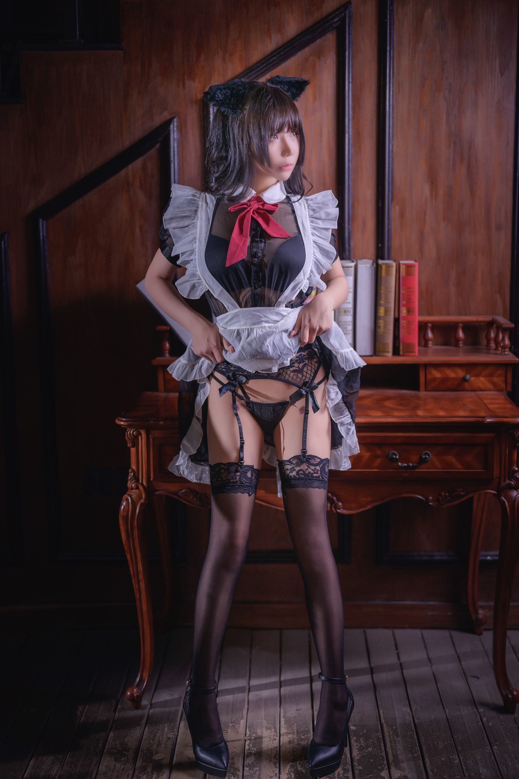 二次元妹子抱走莫子aa 黑丝猫咪小女仆-图16