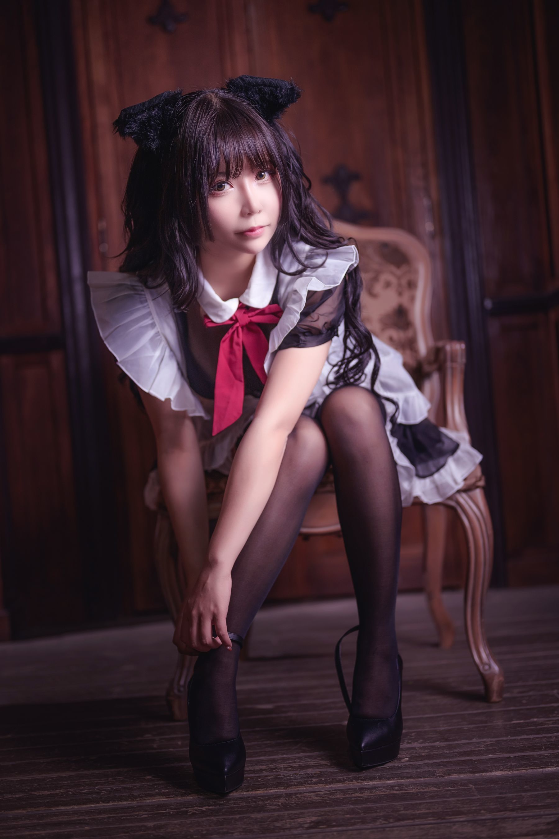 二次元妹子抱走莫子aa 黑丝猫咪小女仆-图3