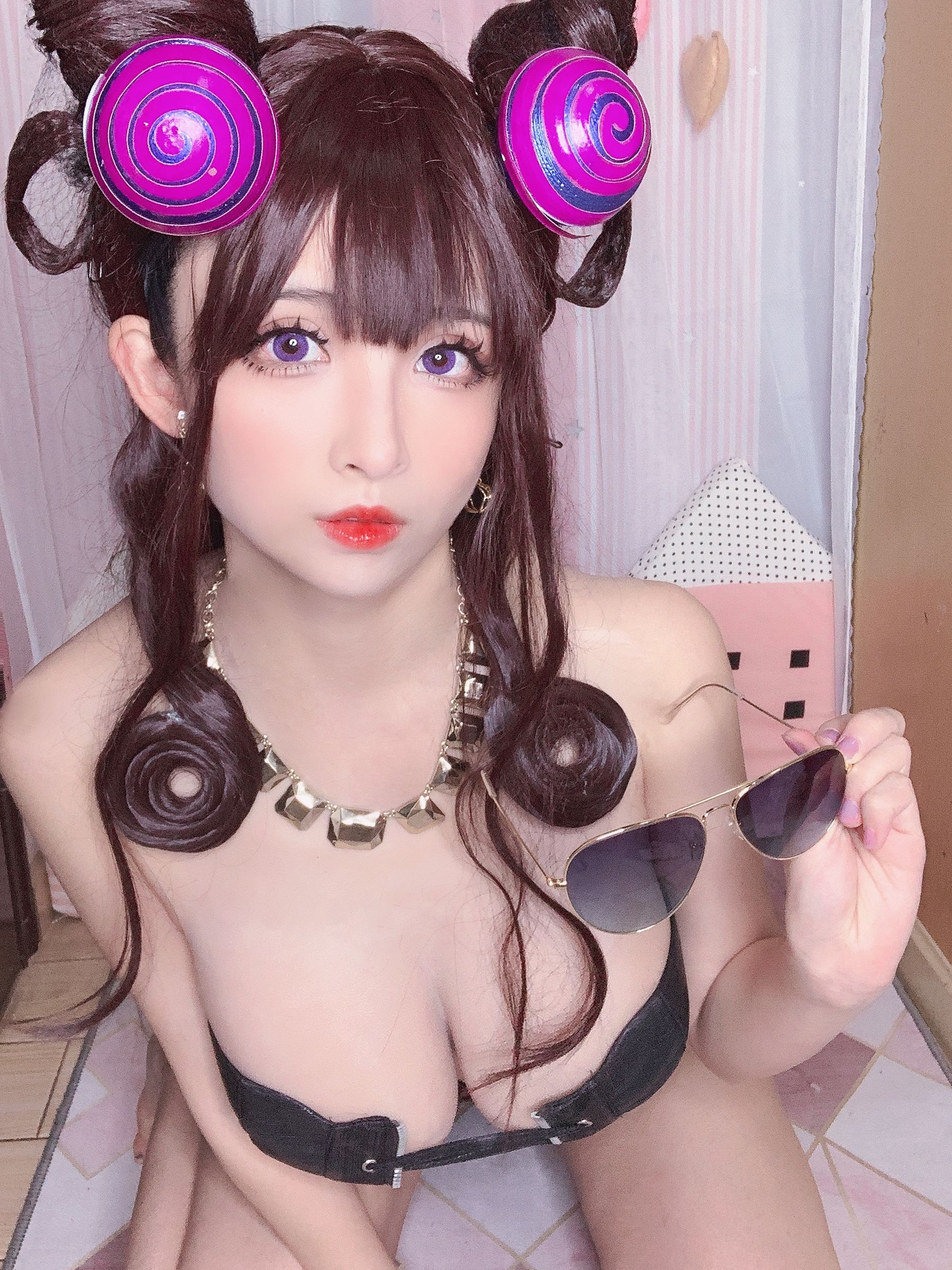 COS福利rioko凉凉子 紫式部泳装-图3