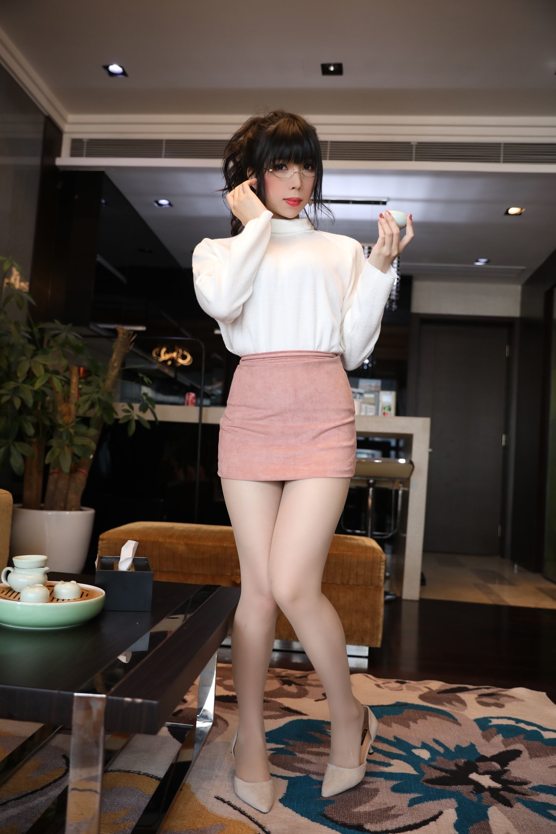 二次元巨乳美女鹿野希 单马尾眼镜娘-图9