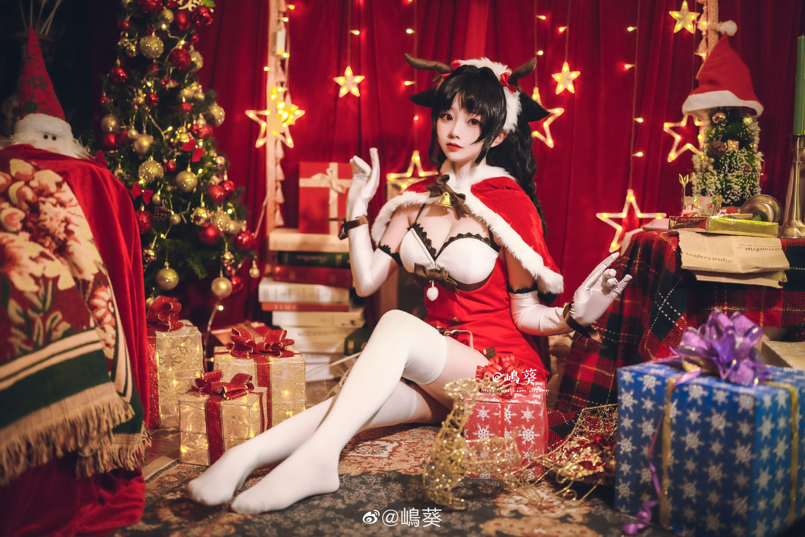 微博美女嶋葵 碧蓝航线 大潮 驯鹿与圣诞礼物-图4