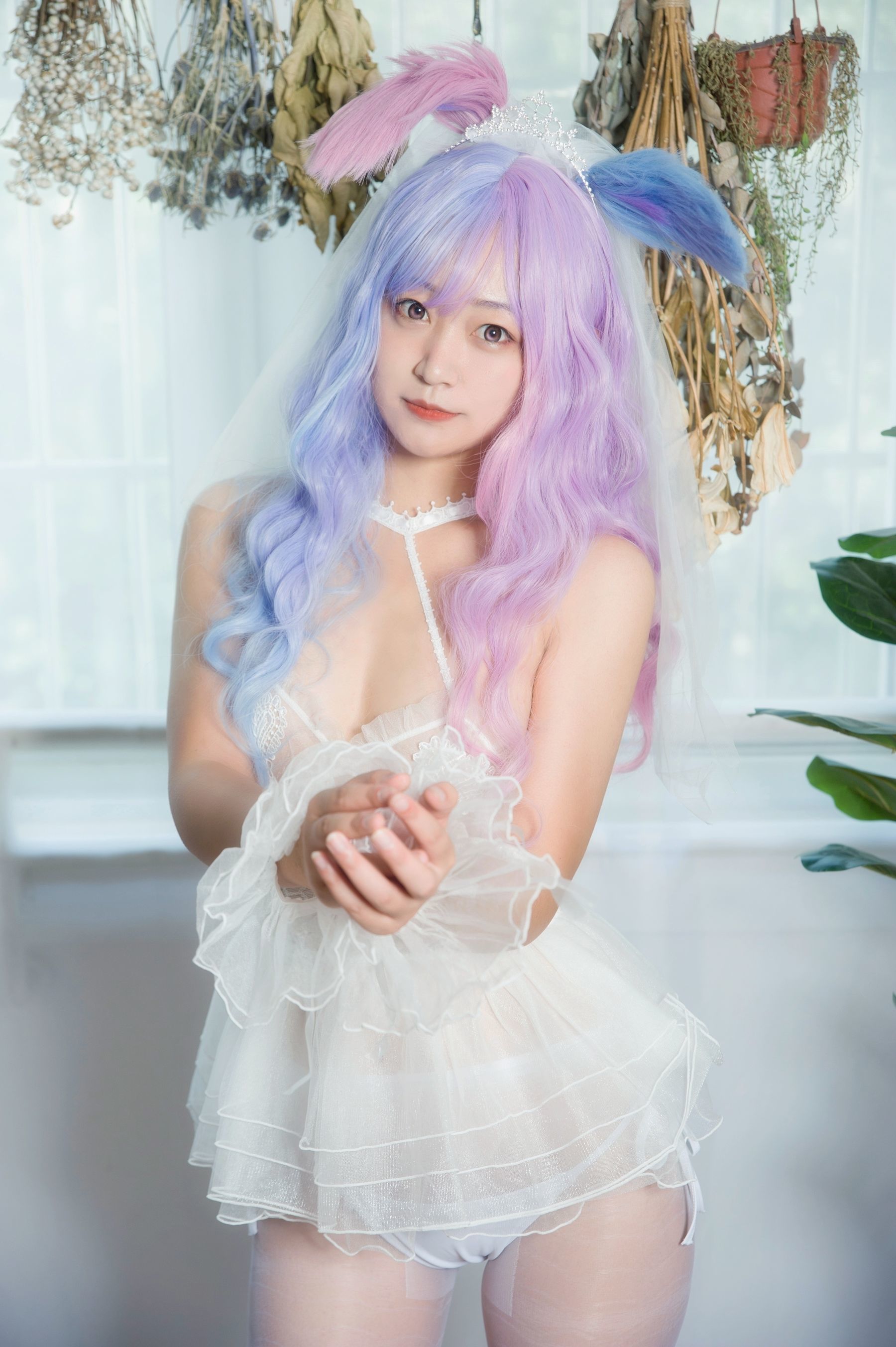 动漫博主大碗排面 婚纱兔白丝婚纱-图0