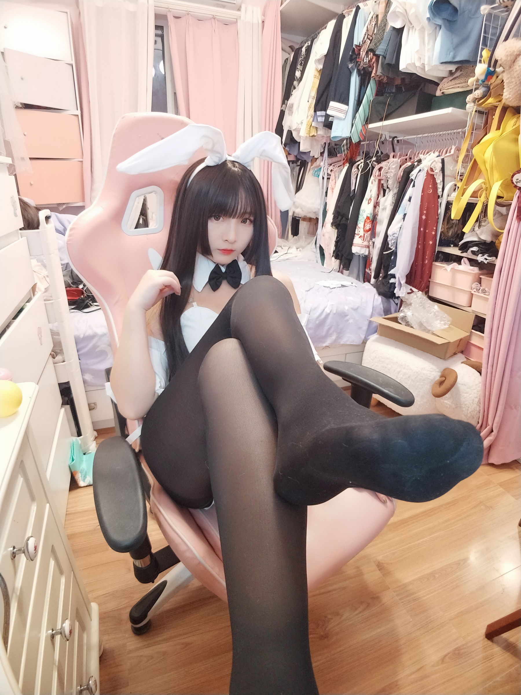二次元美女古川kagura 黑丝兔女郎-图19