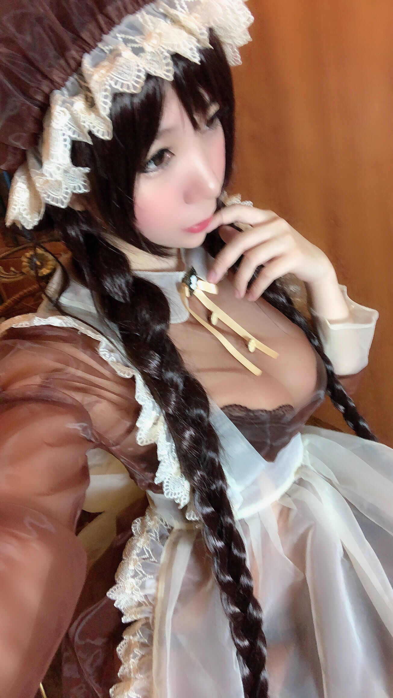 二次元巨乳美女鹿野希 透明女仆-图34